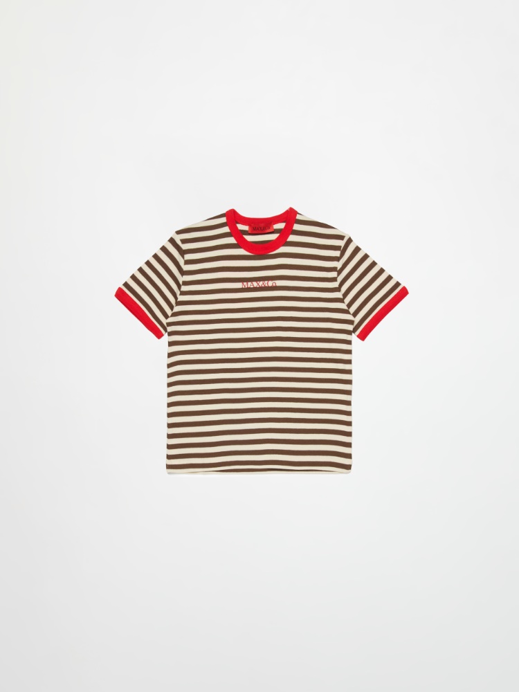 T-shirt à rayures avec logo KID T-shirt à rayures avec logo KID - CACAO - MAX&Co.