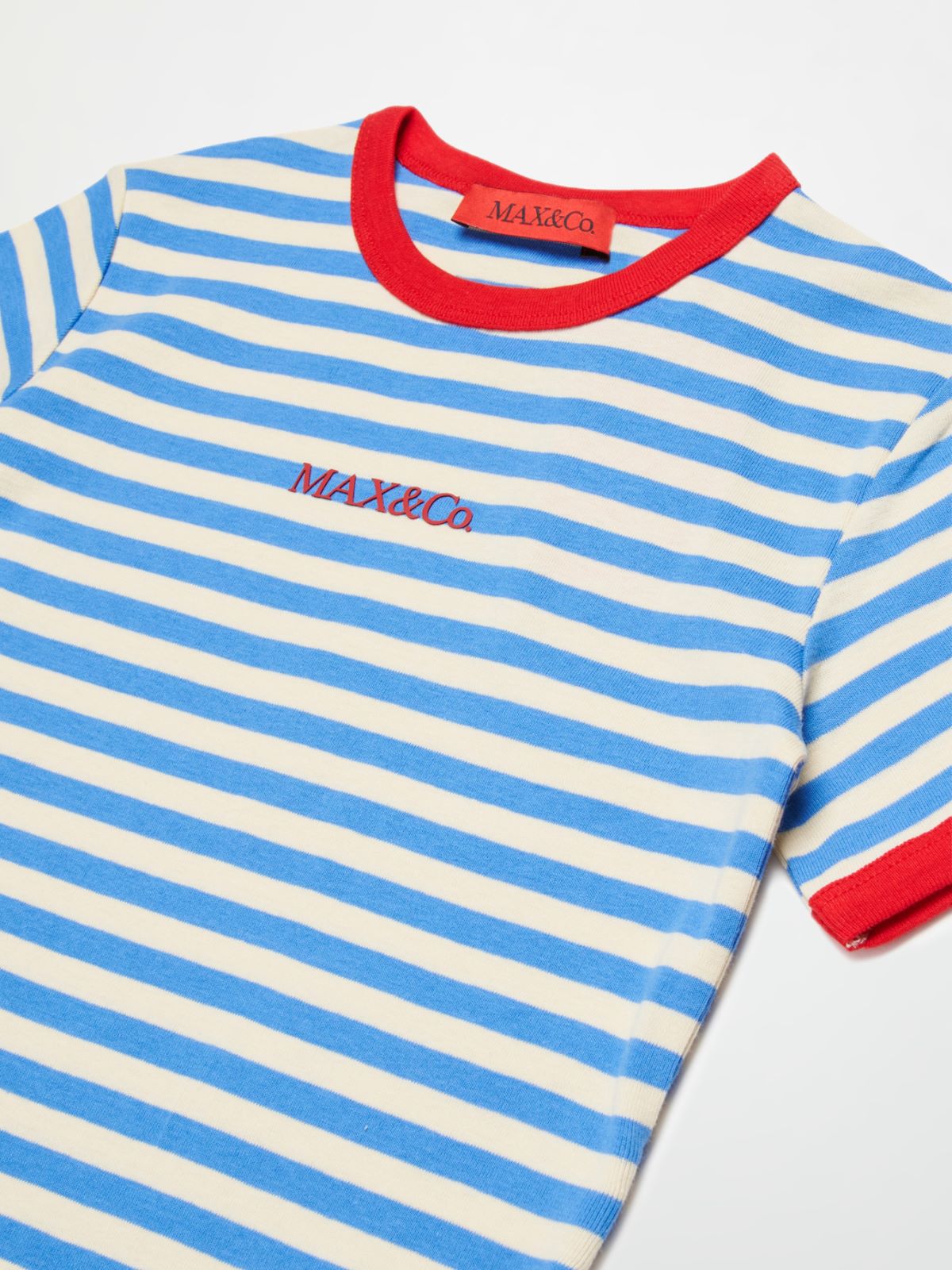 T-shirt à rayures avec logo KID - AZURE - MAX&Co.