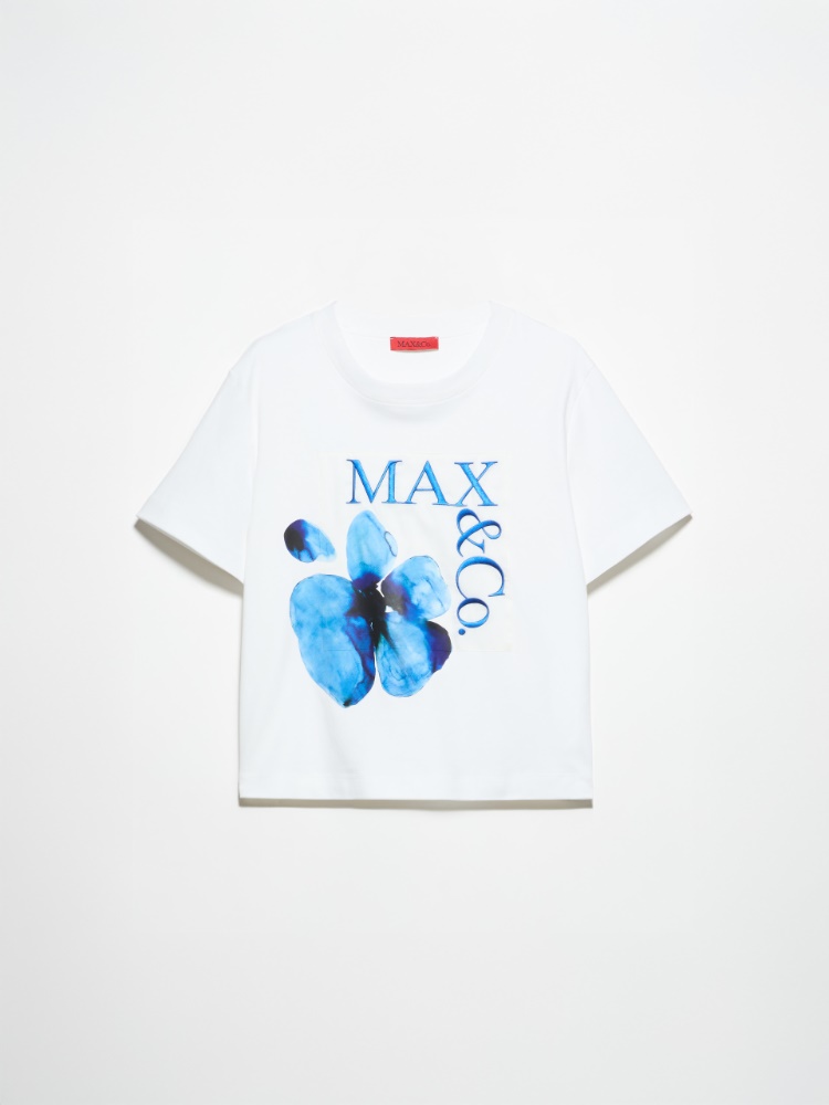 Embroidered logo T-shirt - OPTICAL WHITE - MAX&Co.