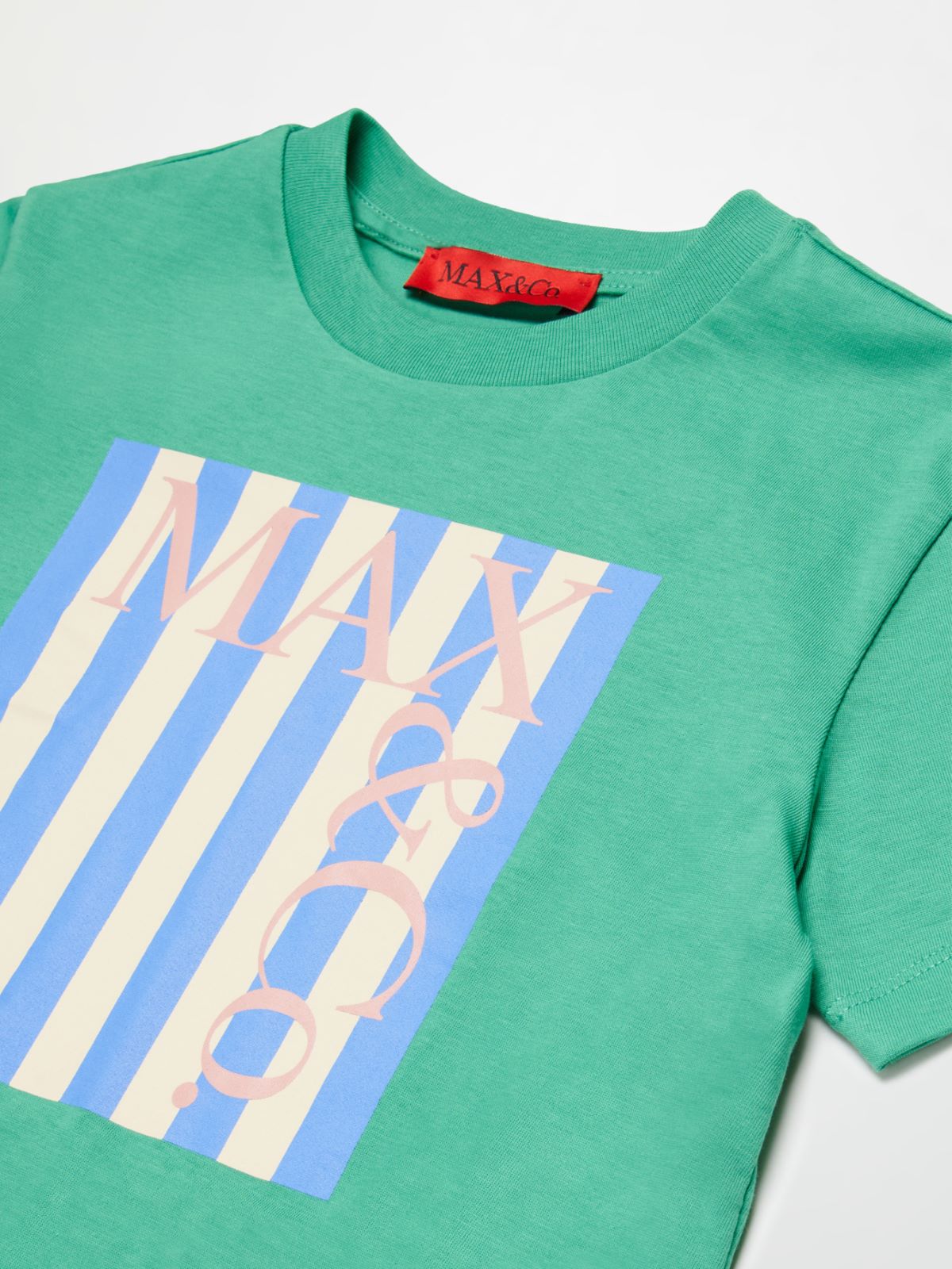 Camiseta con logo maxi en la parte delantera KID, green | MAX&Co. Camiseta con logo maxi en la parte delantera KID - GREEN - MAX&Co.