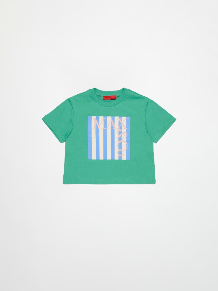 Camiseta con logo maxi en la parte delantera KID Camiseta con logo maxi en la parte delantera KID - GREEN - MAX&Co.