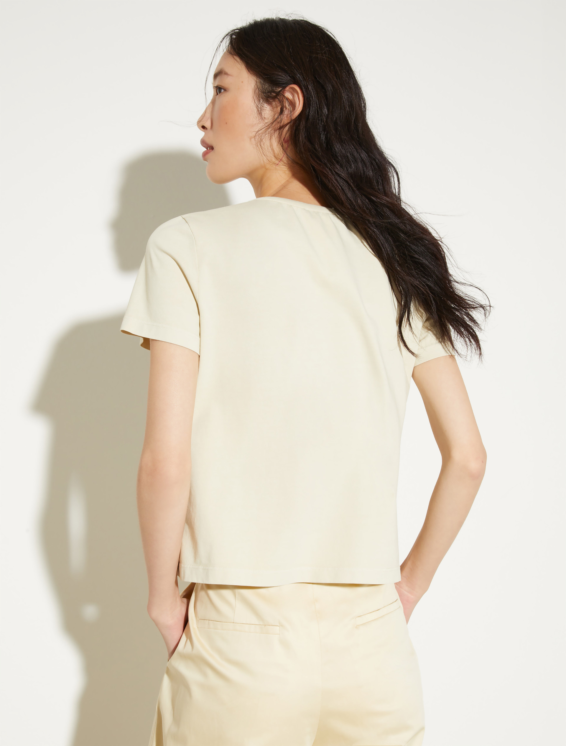 Flower-print slim-fit T-shirt, light grey | MAX&Co. Flower-print slim-fit T-shirt - LIGHT GREY - MAX&Co. - 2