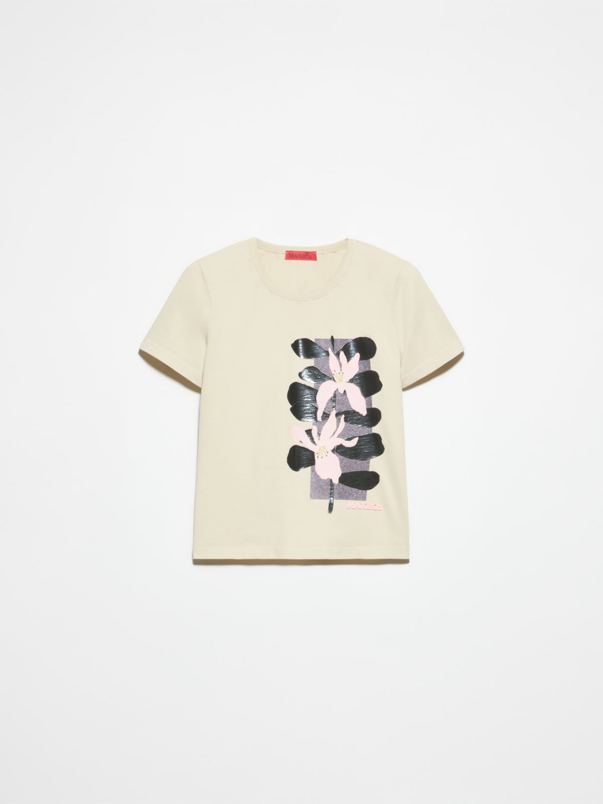 Flower-print slim-fit T-shirt, light grey | MAX&Co. Flower-print slim-fit T-shirt - LIGHT GREY - MAX&Co. - 5