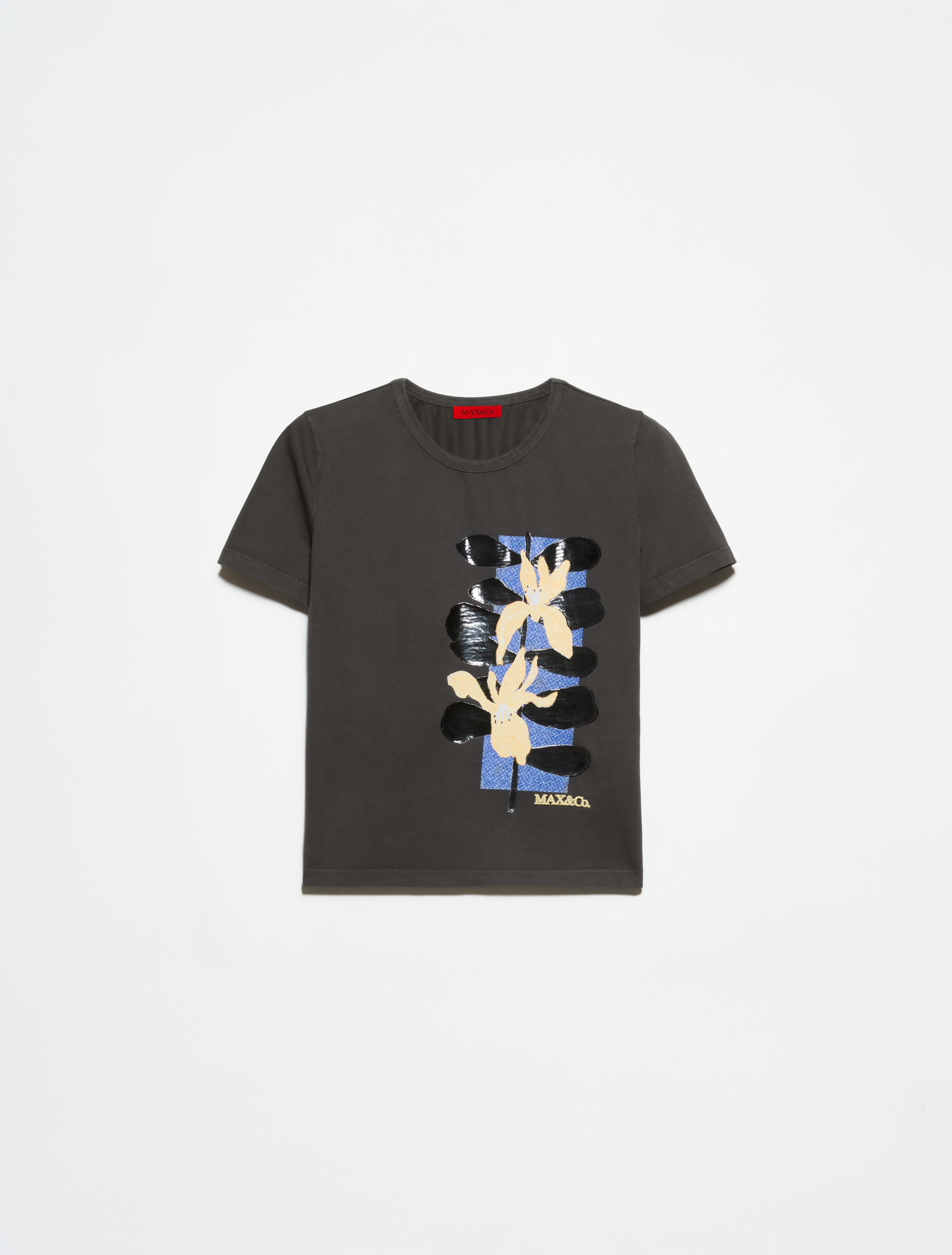 Flower-print slim-fit T-shirt - GRAPHITE - MAX&Co. - 5