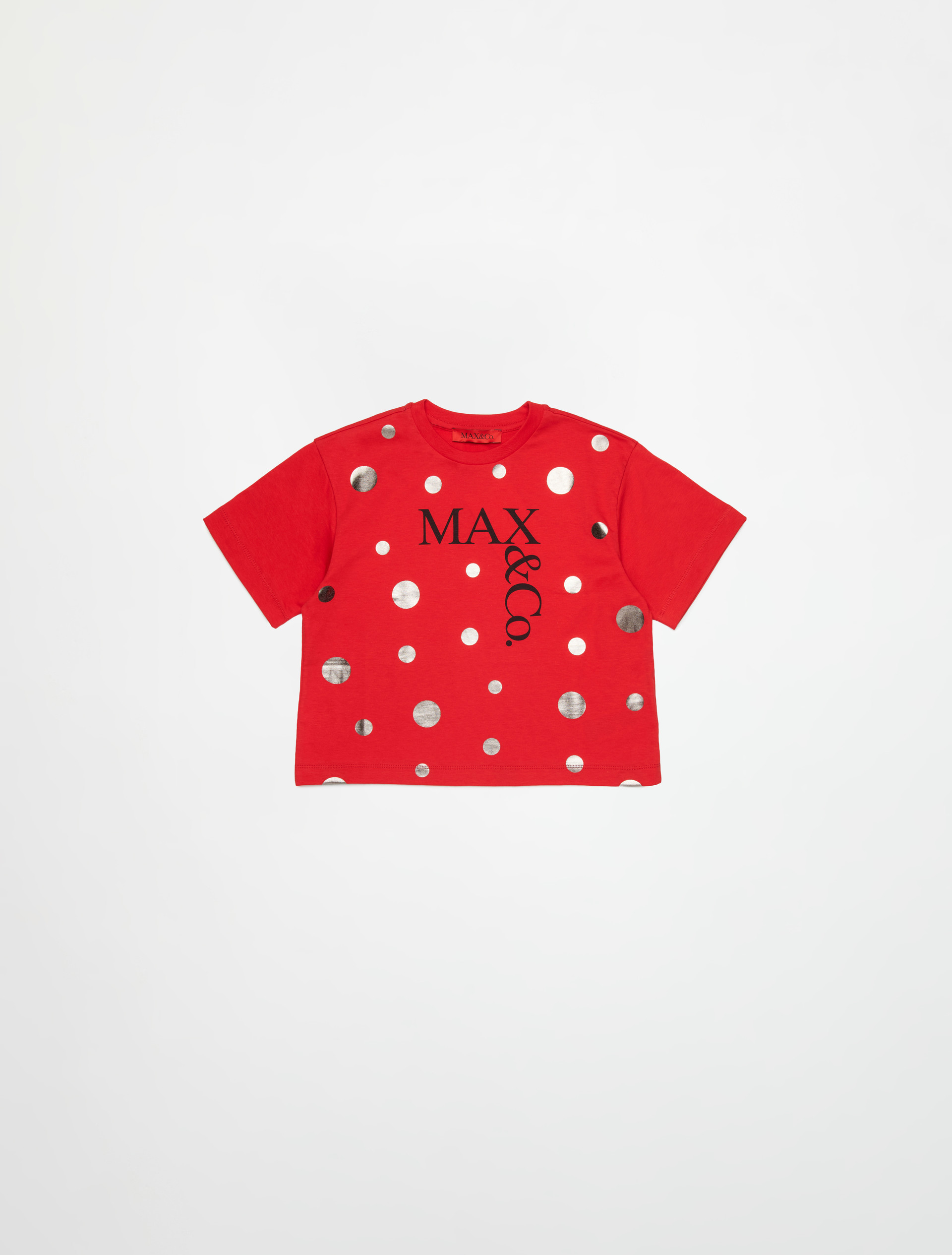 T-Shirt mit Logo und metallischen Punkten KID, rot | MAX&Co. T-Shirt mit Logo und metallischen Punkten KID - ROT - MAX&Co. - 3