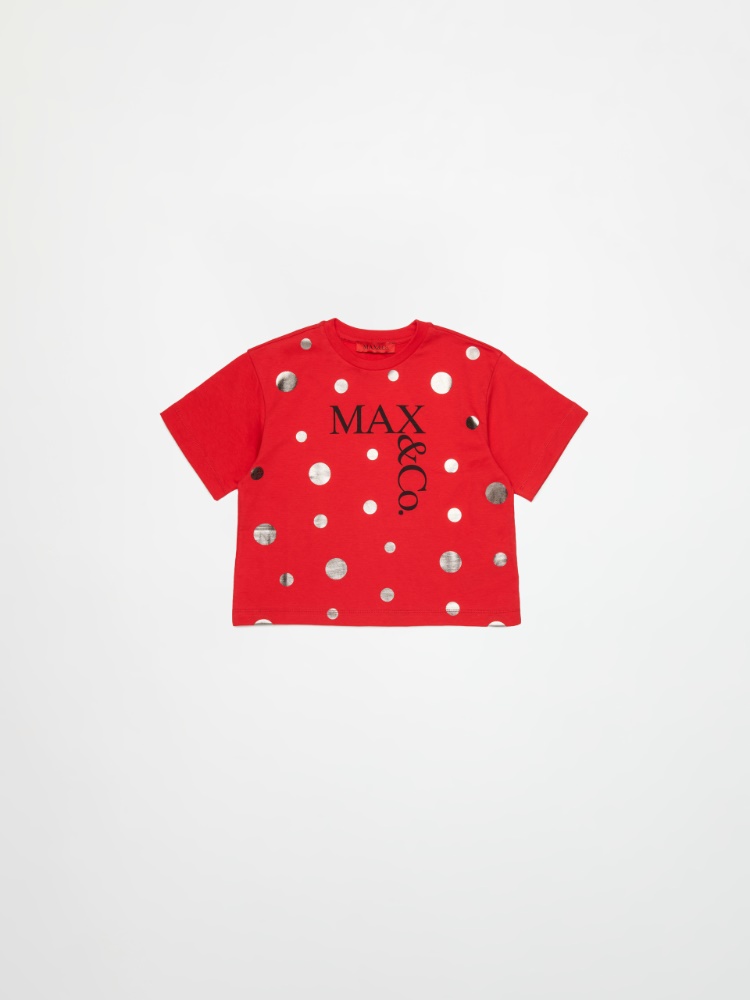 T-Shirt mit Logo und metallischen Punkten KID - ROT - MAX&Co.