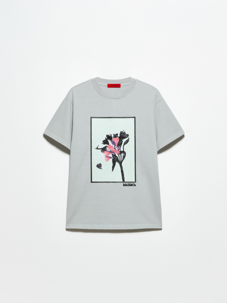 Flower-print T-shirt - LIGHT GREY - MAX&Co.