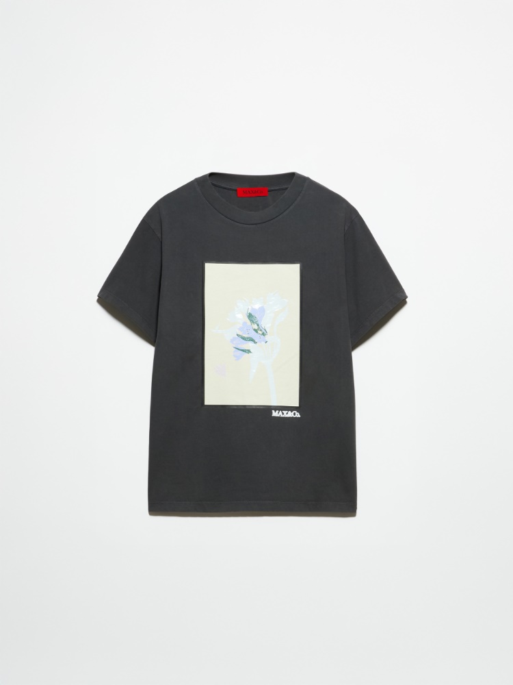 Flower-print T-shirt - DARK GREY - MAX&Co.