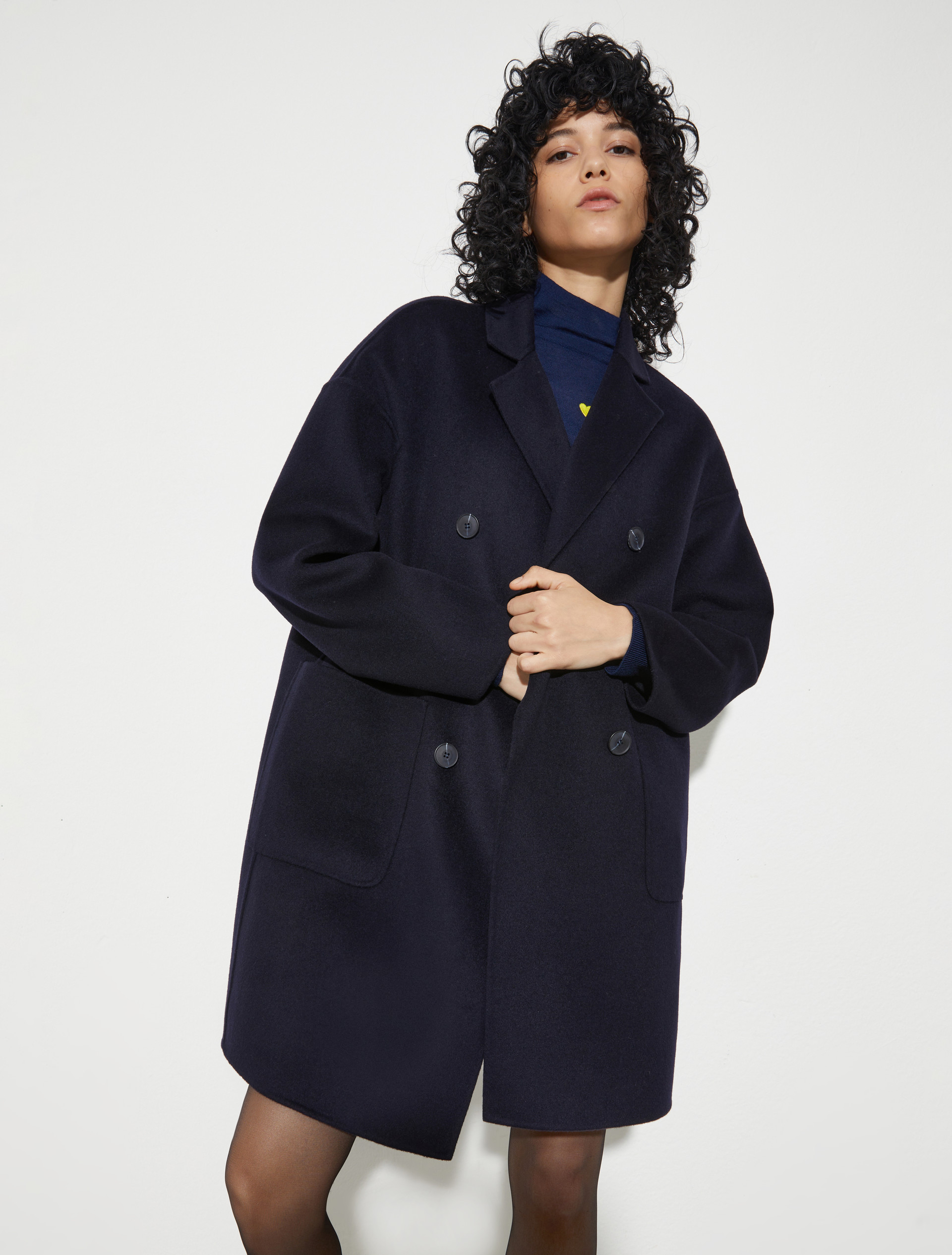Double-woven wool coat - NAVY - MAX&Co.