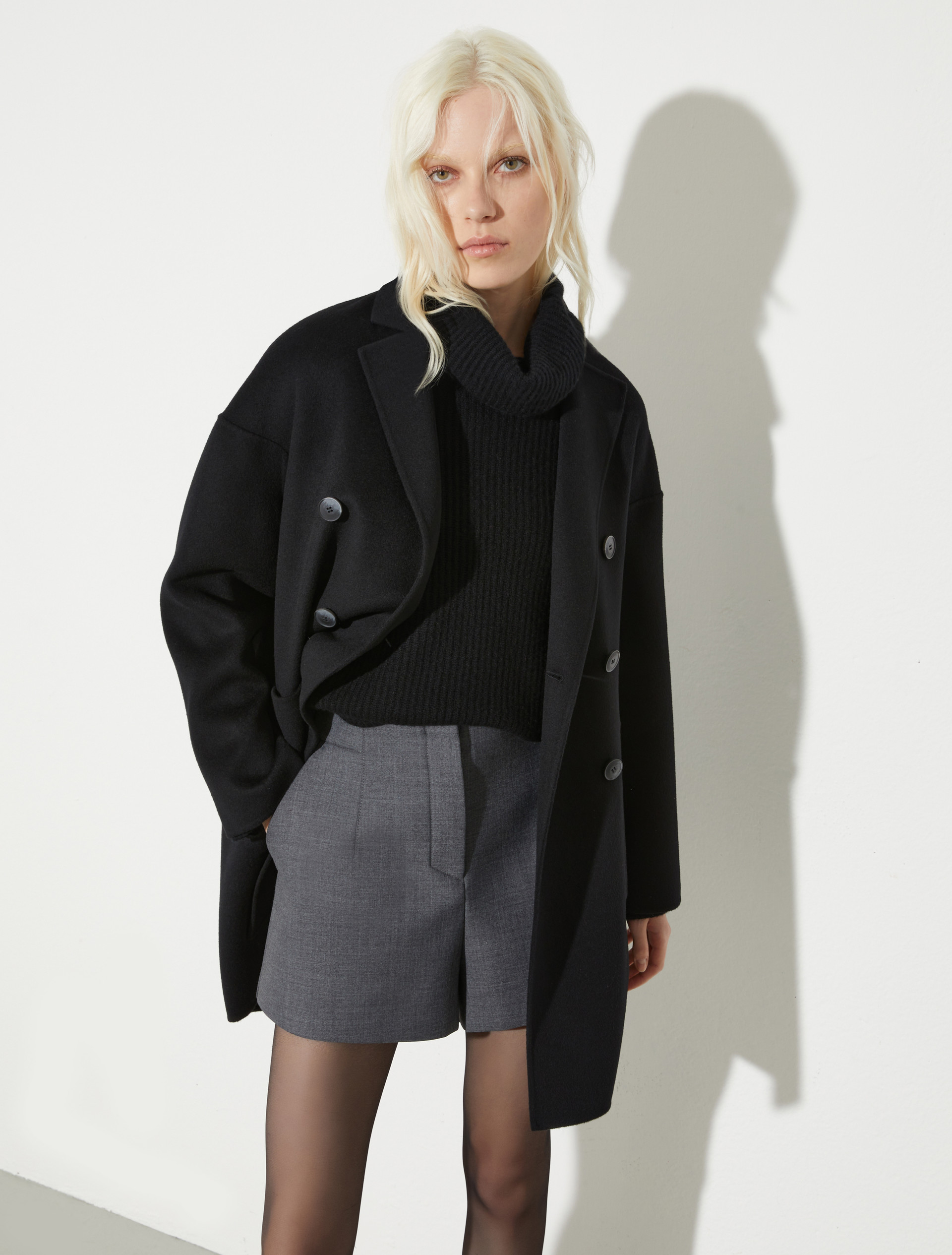 Double-woven wool coat - BLACK - MAX&Co.