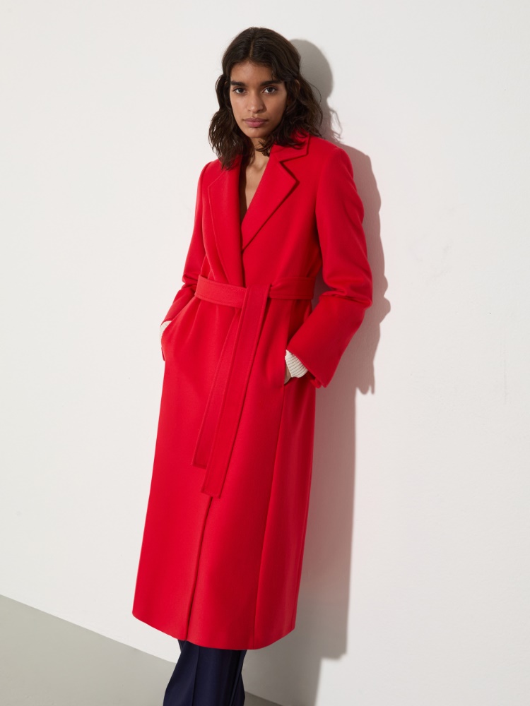 Longrun wool-drap coat - RED - MAX&Co.