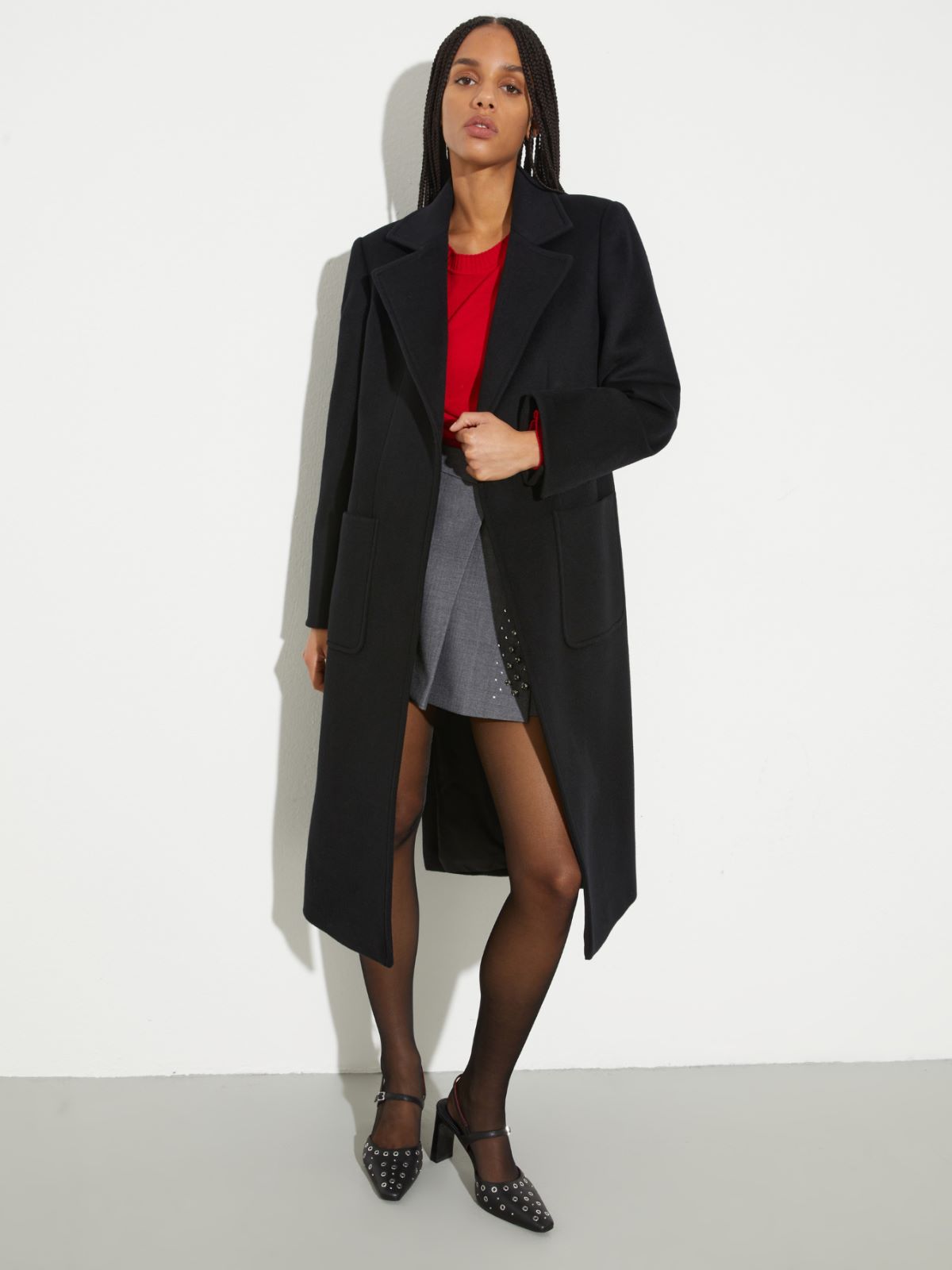 Runaway coat in drap - BLACK - MAX&Co.