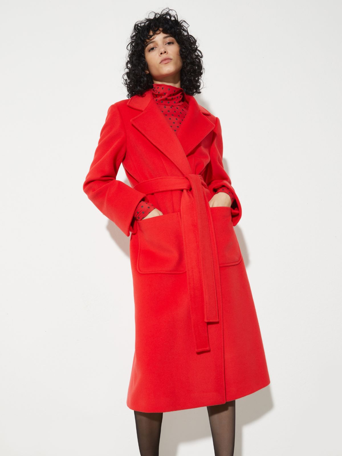 Runaway coat in drap - RED - MAX&Co.