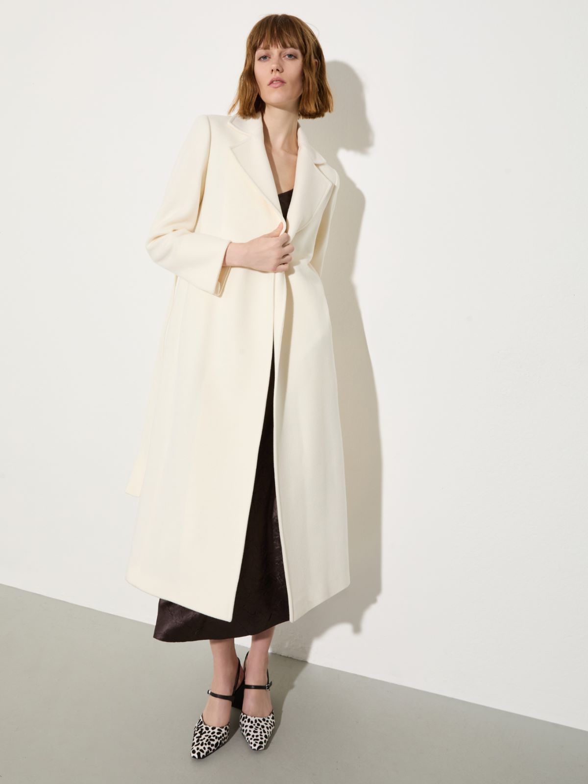 Purelong wool-drap midi coat - IVORY - MAX&Co.