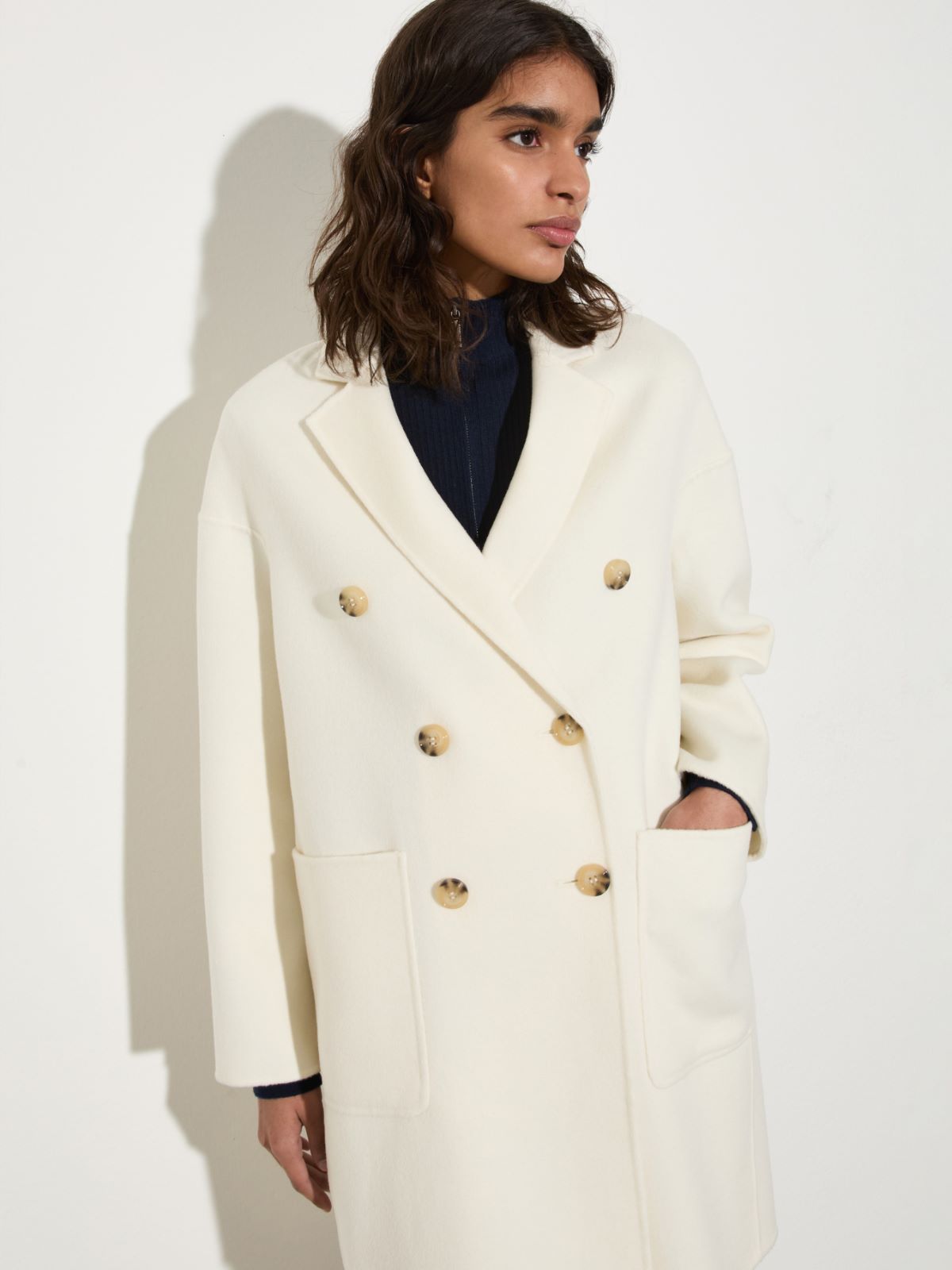 Double-sided wool coat, wool white | MAX&Co. Double-sided wool coat - WOOL WHITE - MAX&Co. - 3