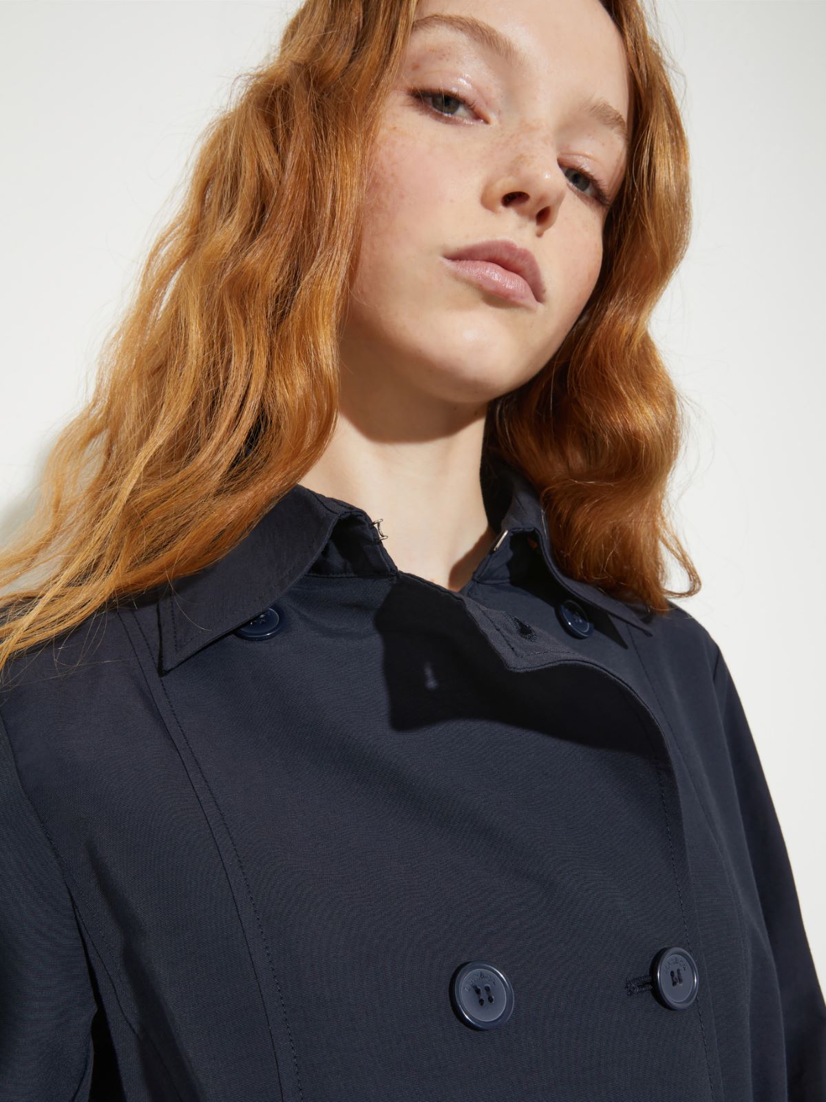 Double-breasted trench coat in ottoman - NAVY - MAX&Co. - 3