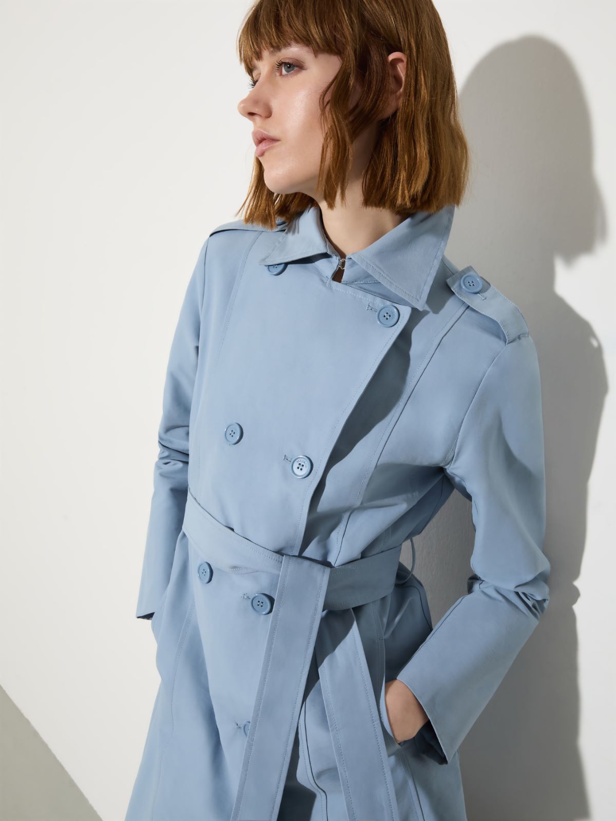 Double-breasted trench coat - LIGHT BLUE - MAX&Co. - 3