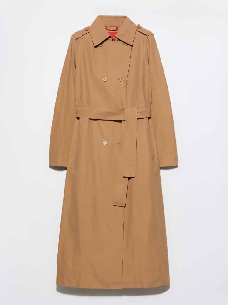 Ottoman midi trench coat - TOBACCO - MAX&Co.