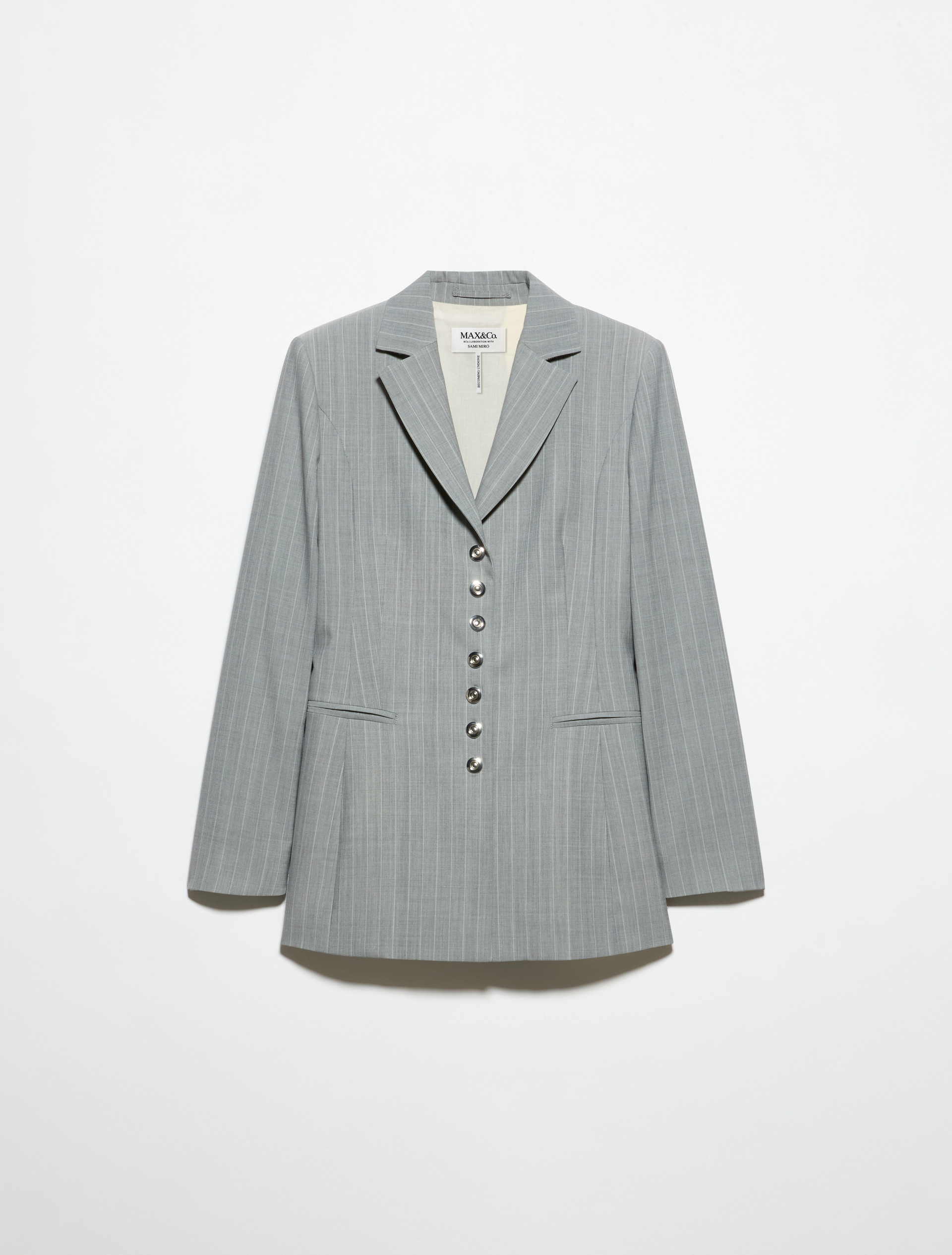 Pinstriped blazer Sami Miró &Co.llaboration, grey | MAX&Co. Pinstriped blazer Sami Miró &Co.llaboration - GREY - MAX&Co. - 5