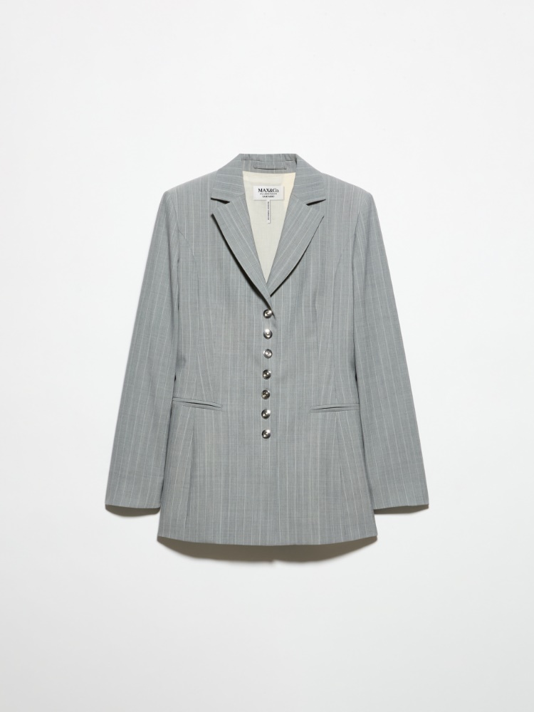 Pinstriped blazer Sami Miró &Co.llaboration - GREY - MAX&Co.