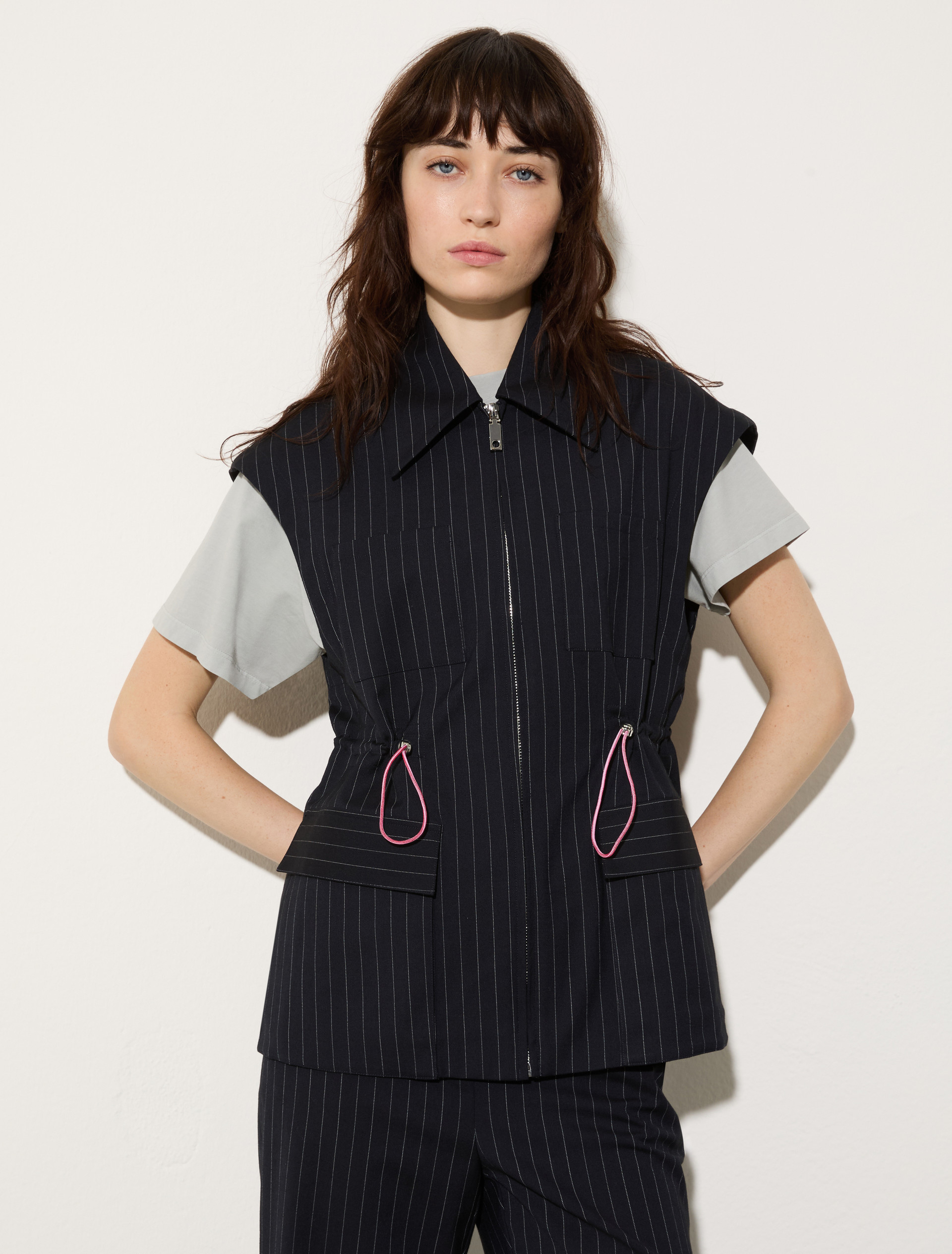 Detachable-sleeve jacket - NAVY - MAX&Co. - 6