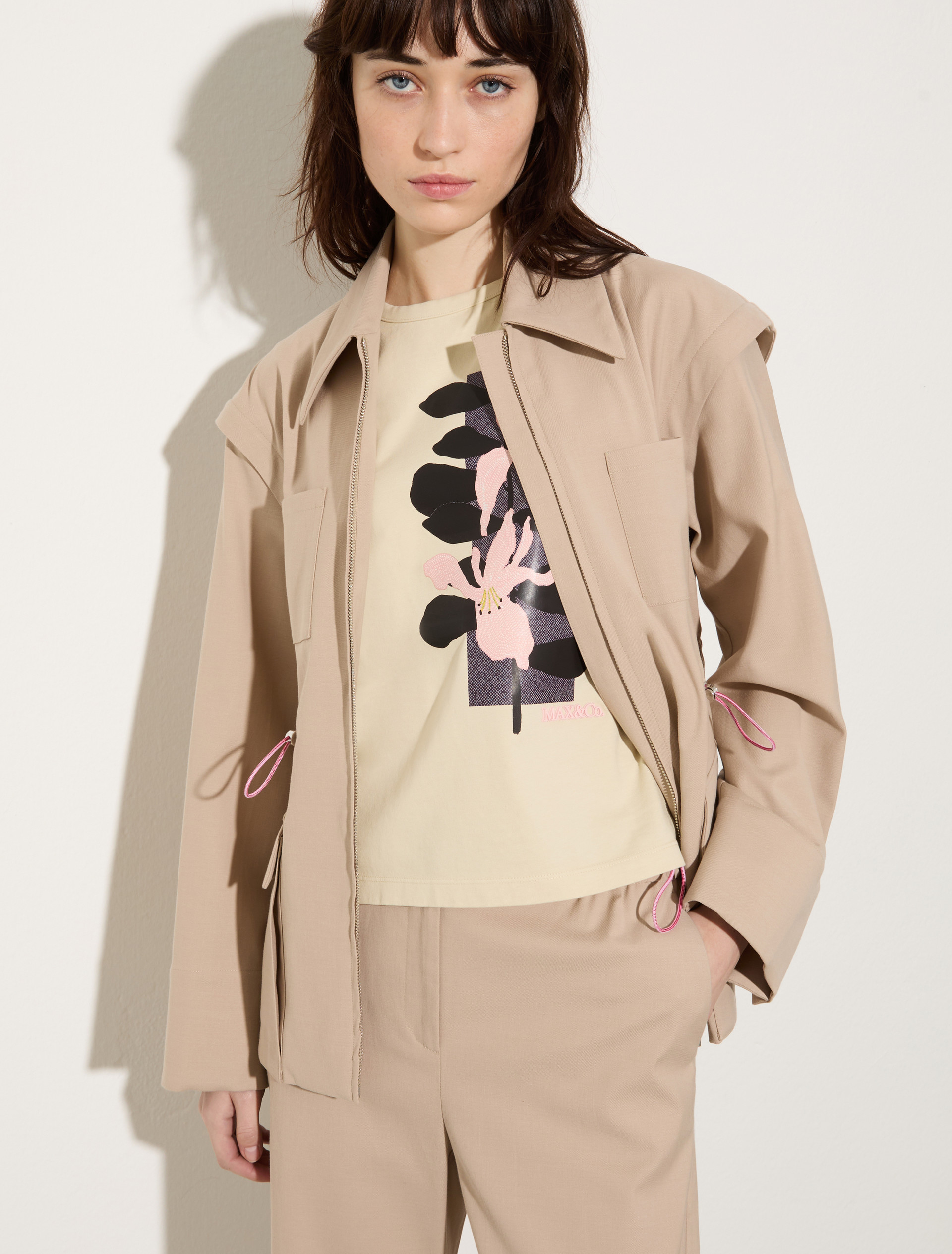 Detachable-sleeve jacket - BEIGE - MAX&Co. - 3