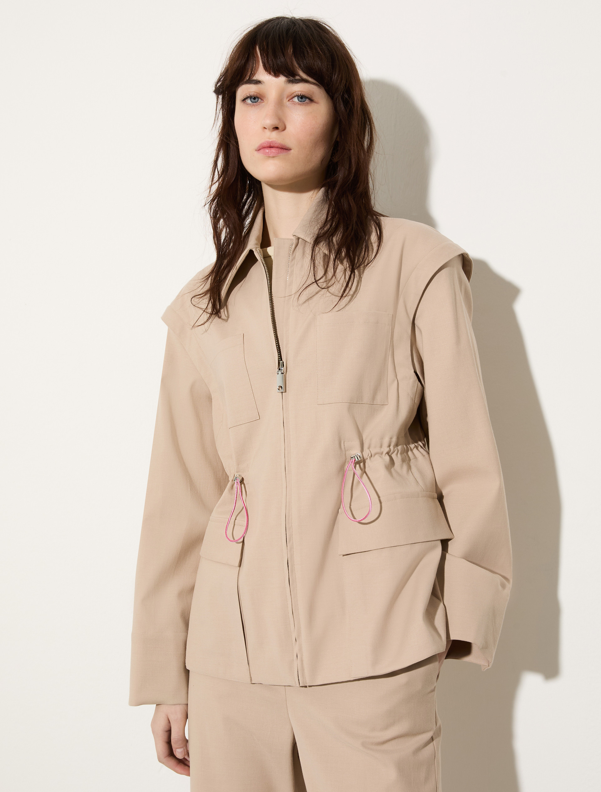 Detachable-sleeve jacket - BEIGE - MAX&Co.