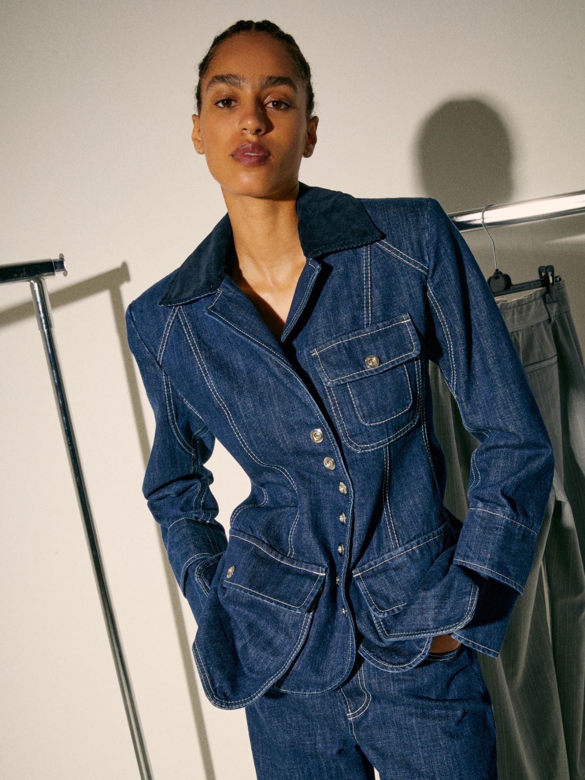 Denim jacket Sami Miró &Co.llaboration - MIDNIGHTBLUE - MAX&Co.