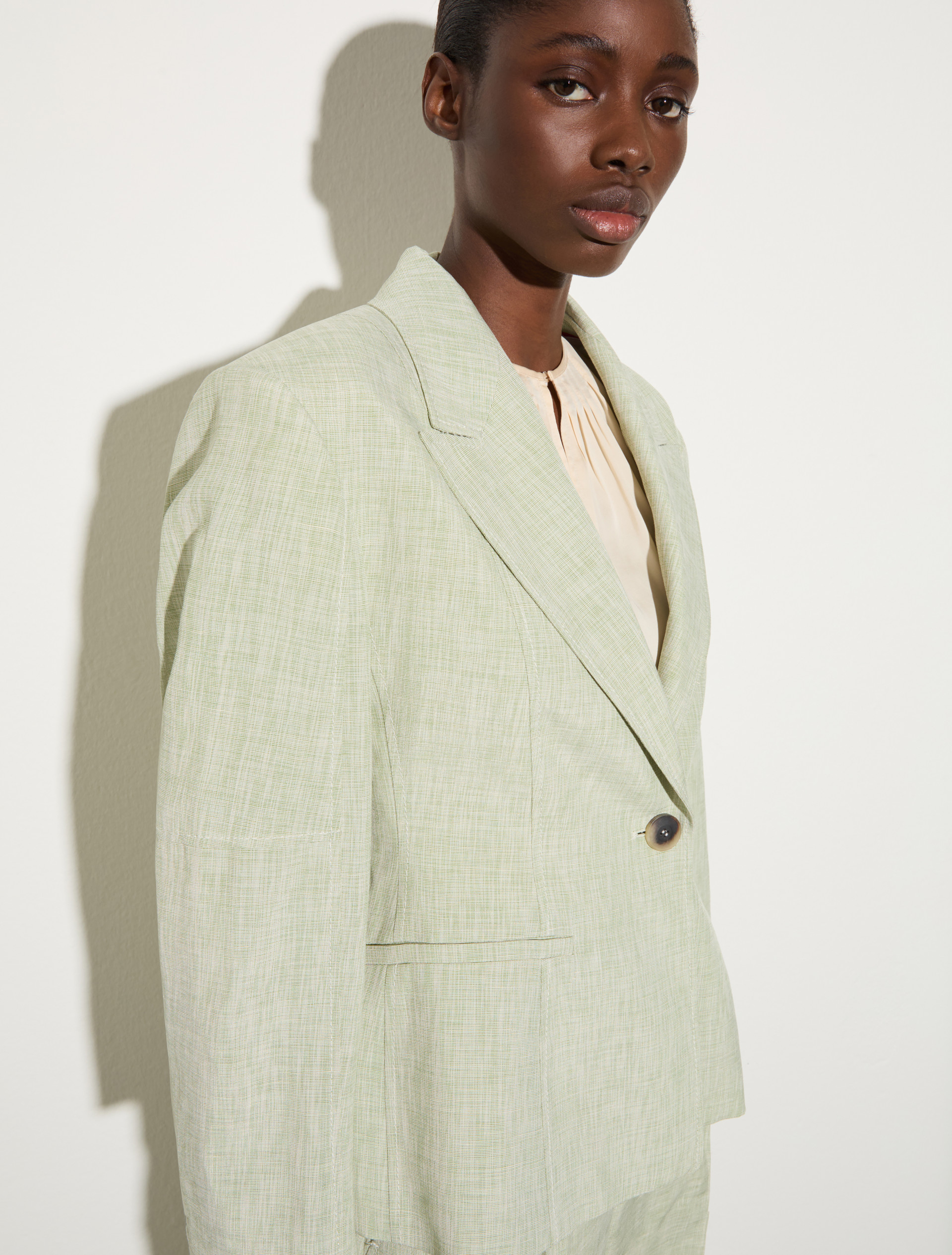 Linen blend blazer, green | MAX&Co. Linen blend blazer - GREEN - MAX&Co. - 3