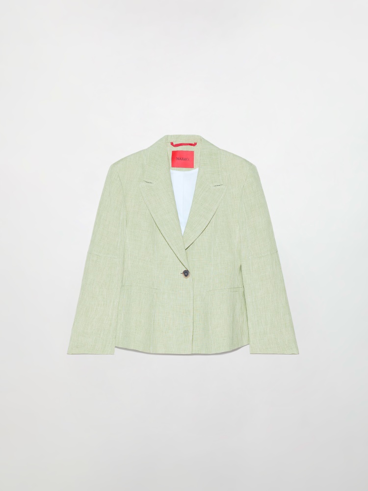 Linen blend blazer - GREEN - MAX&Co.