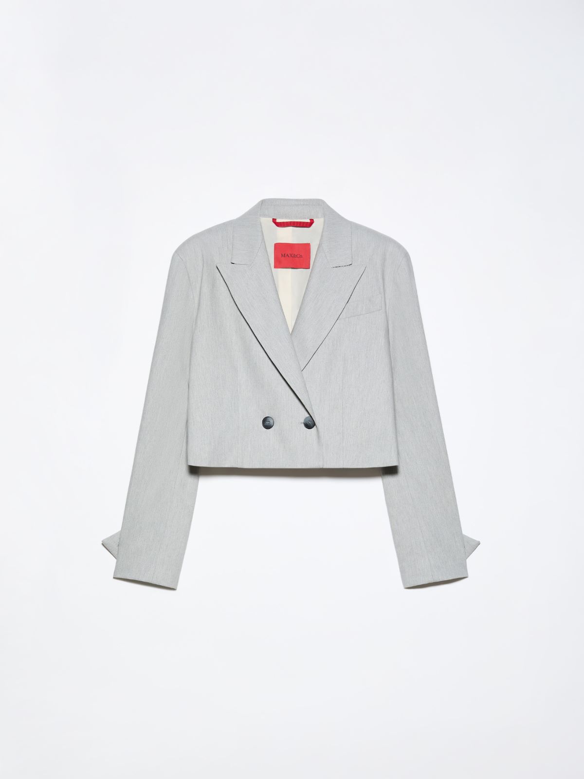 Cropped blazer in gabardine - GRIGIO MELANGE - MAX&Co.