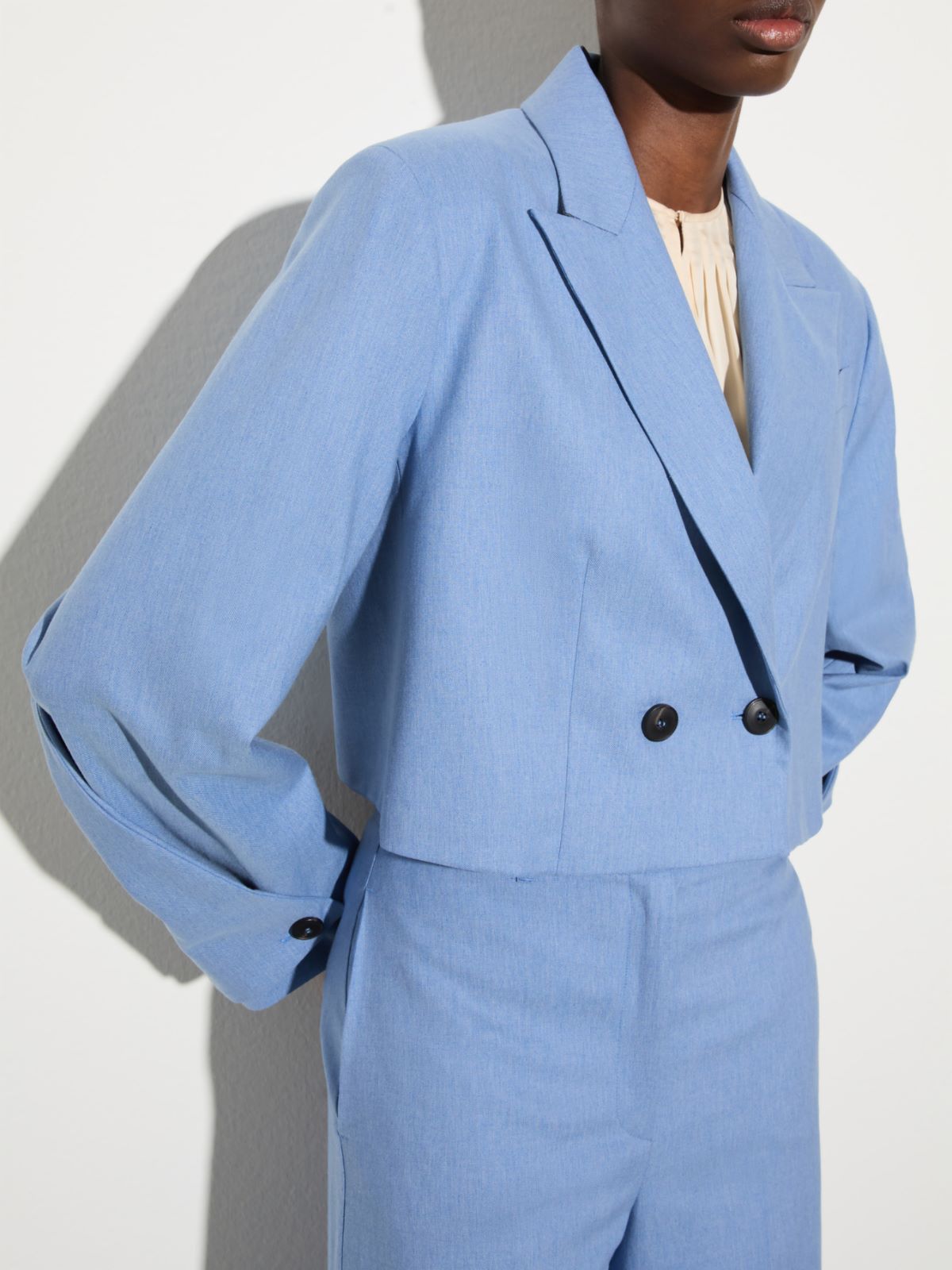 Cropped gabardine blazer - AVIO - MAX&Co. - 3