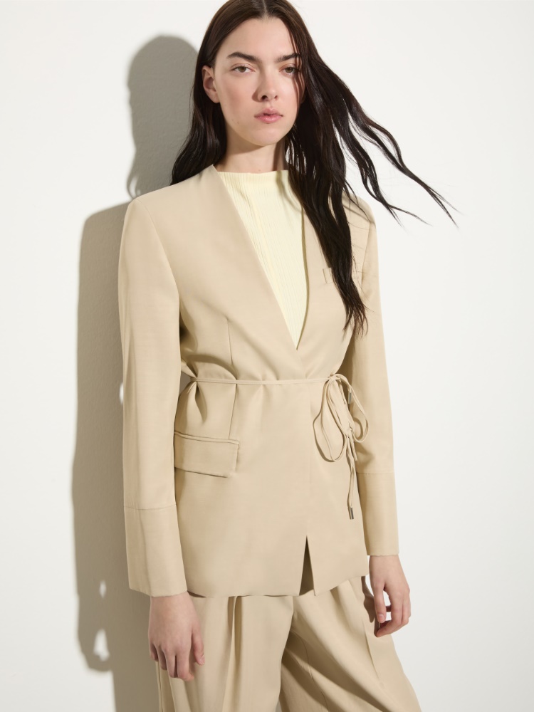 Blazer monopetto con cintura - BEIGE - MAX&Co.