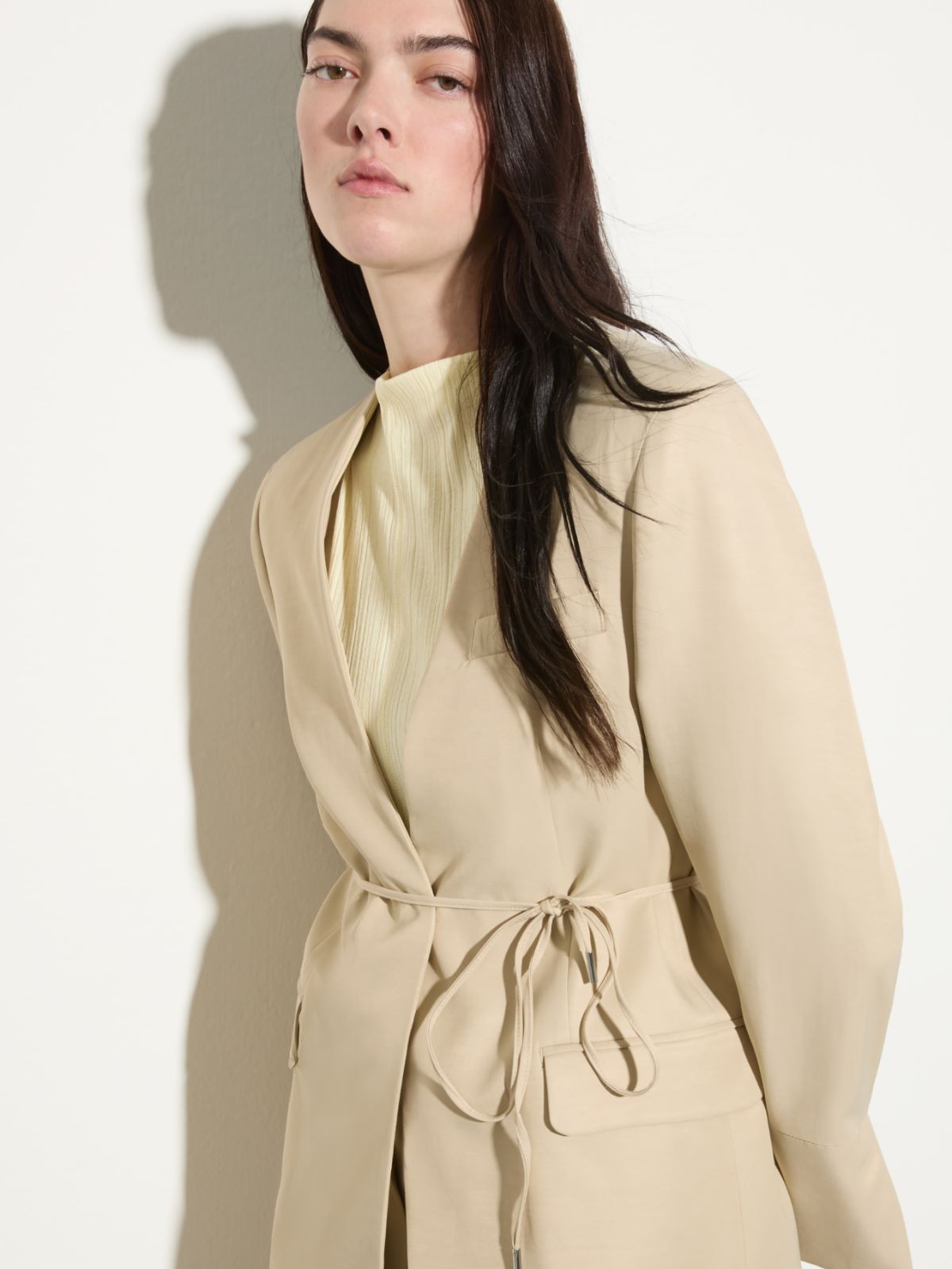 Belted single-breasted blazer - BEIGE - MAX&Co. - 4