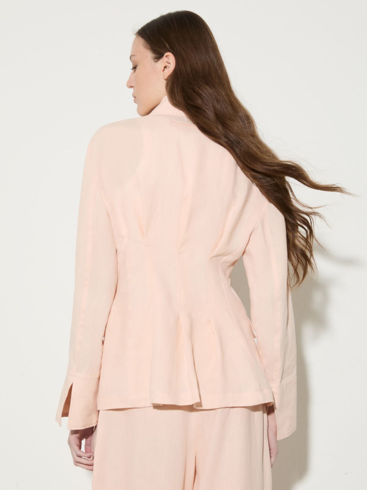 Slim pure linen blazer - POWDER - MAX&Co.