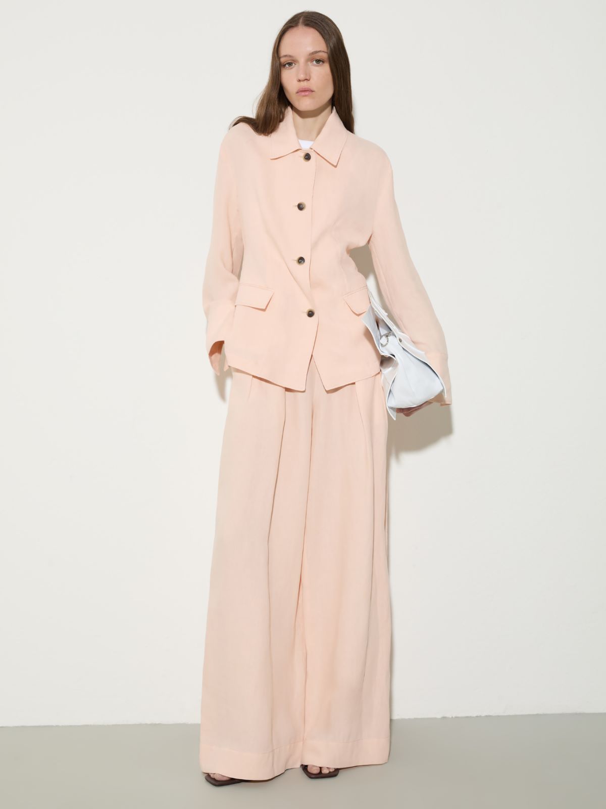 Slim pure linen blazer - POWDER - MAX&Co.