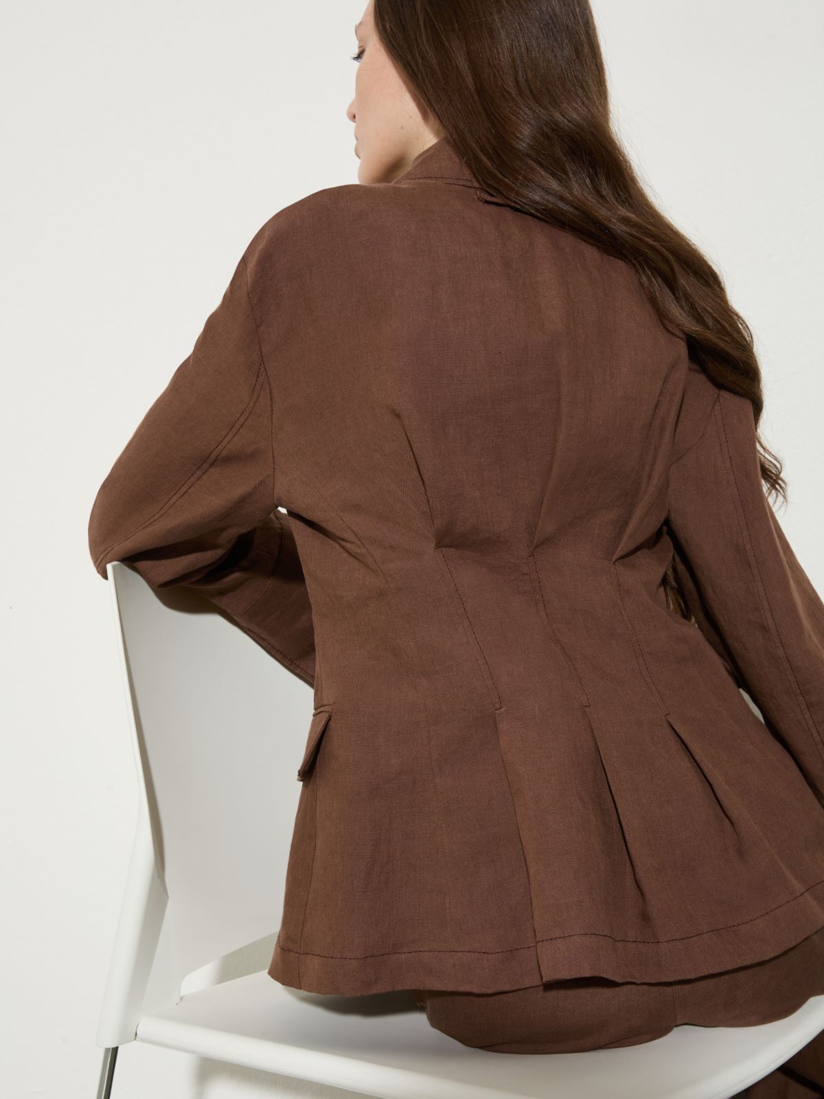 Slim pure linen blazer - COFFEE - MAX&Co. - 4