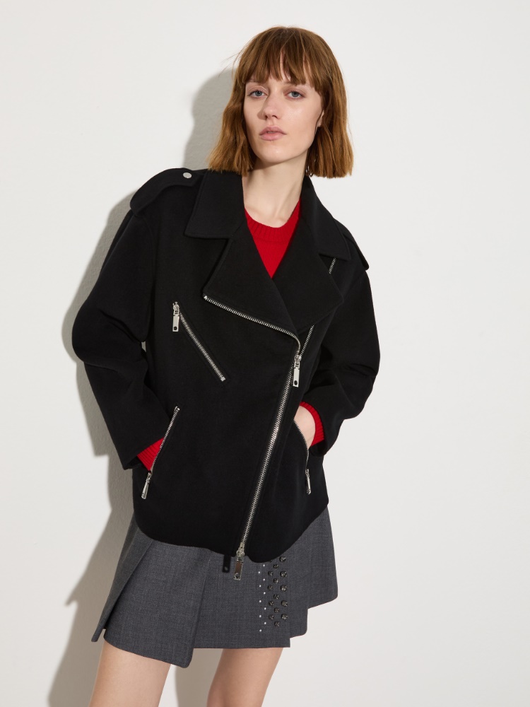 Wool biker jacket - BLACK - MAX&Co.