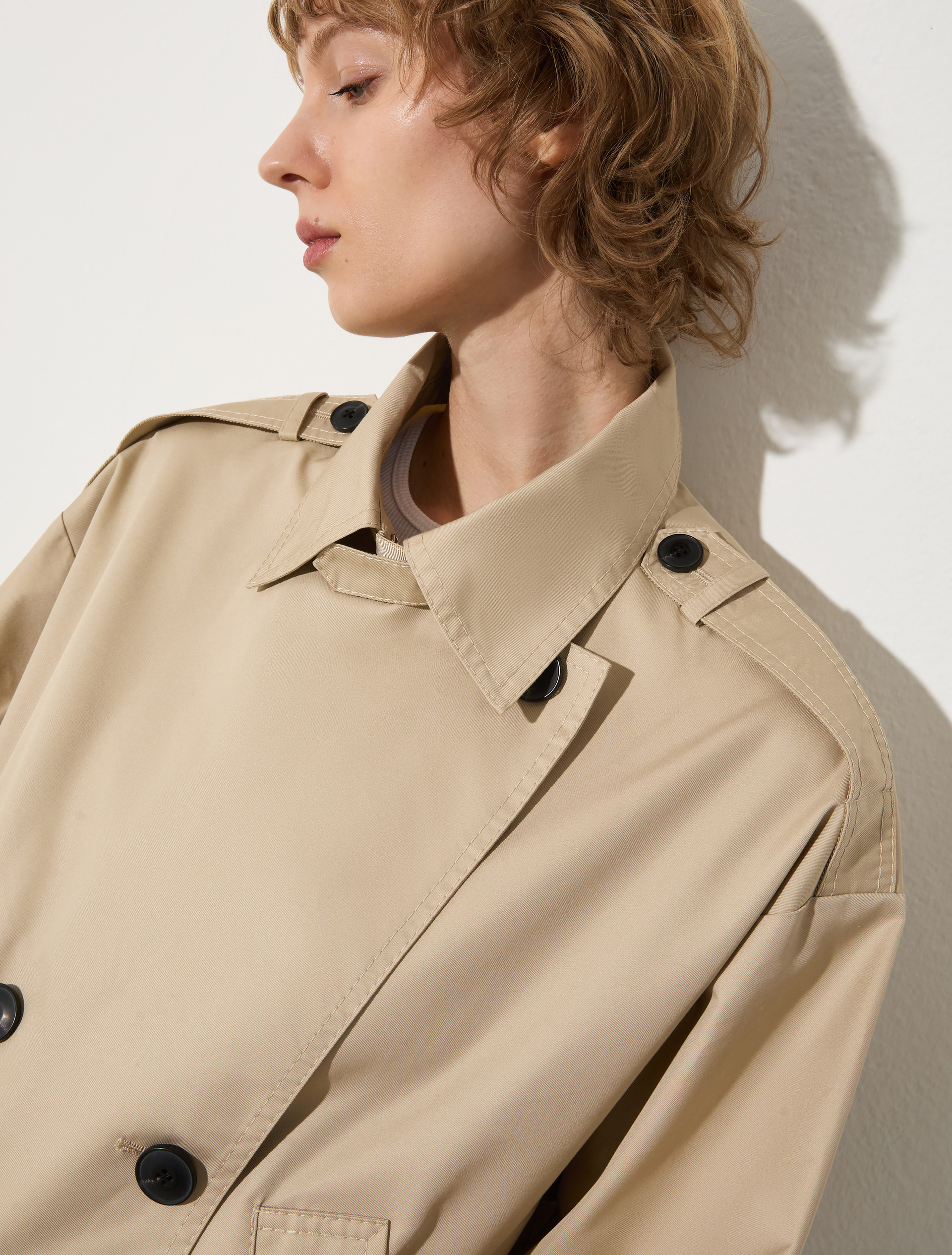 Cropped gabardine trench coat, kaki | MAX&Co. Cropped gabardine trench coat - KAKI - MAX&Co. - 3