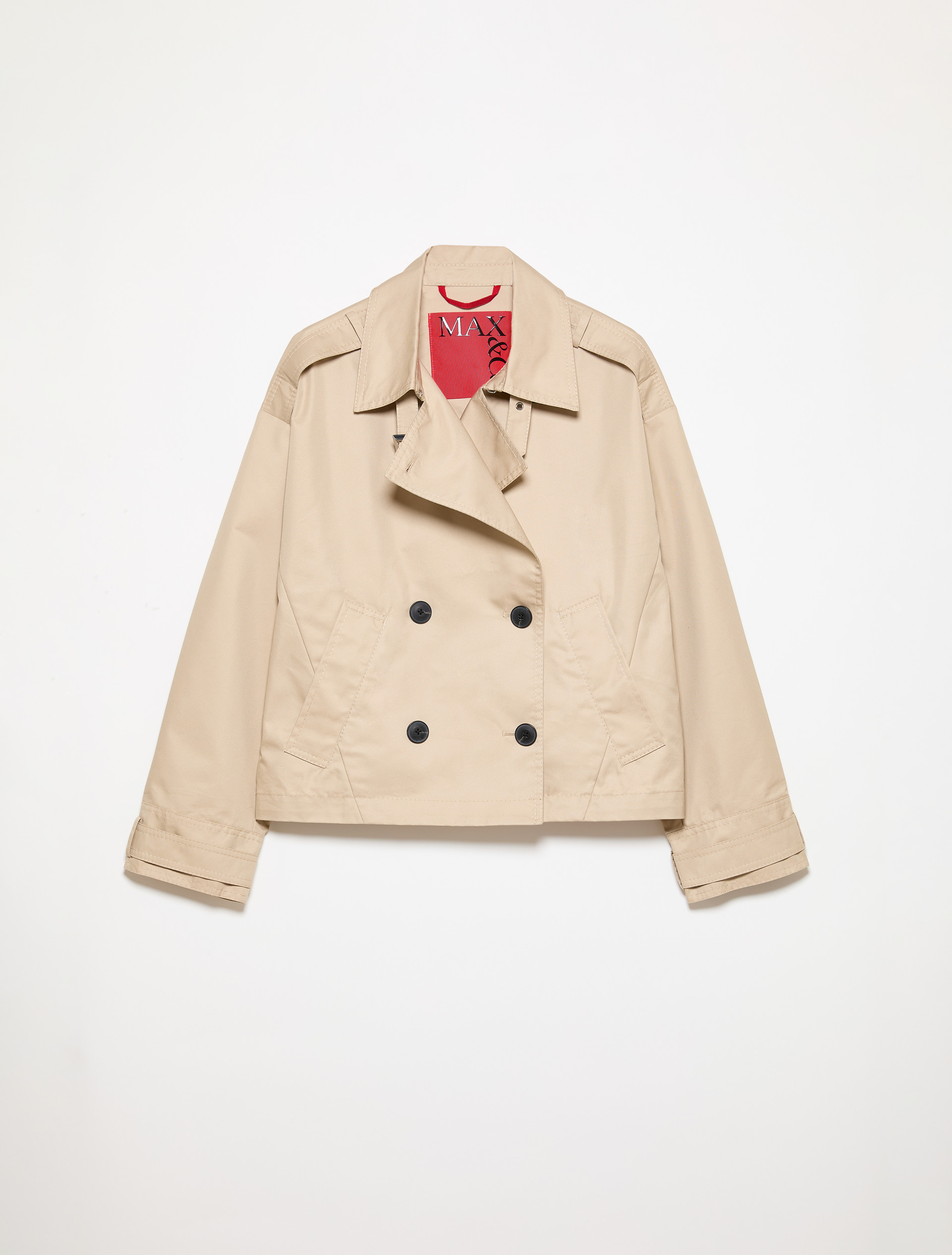 Cropped gabardine trench coat, kaki | MAX&Co. Cropped gabardine trench coat - KAKI - MAX&Co. - 5
