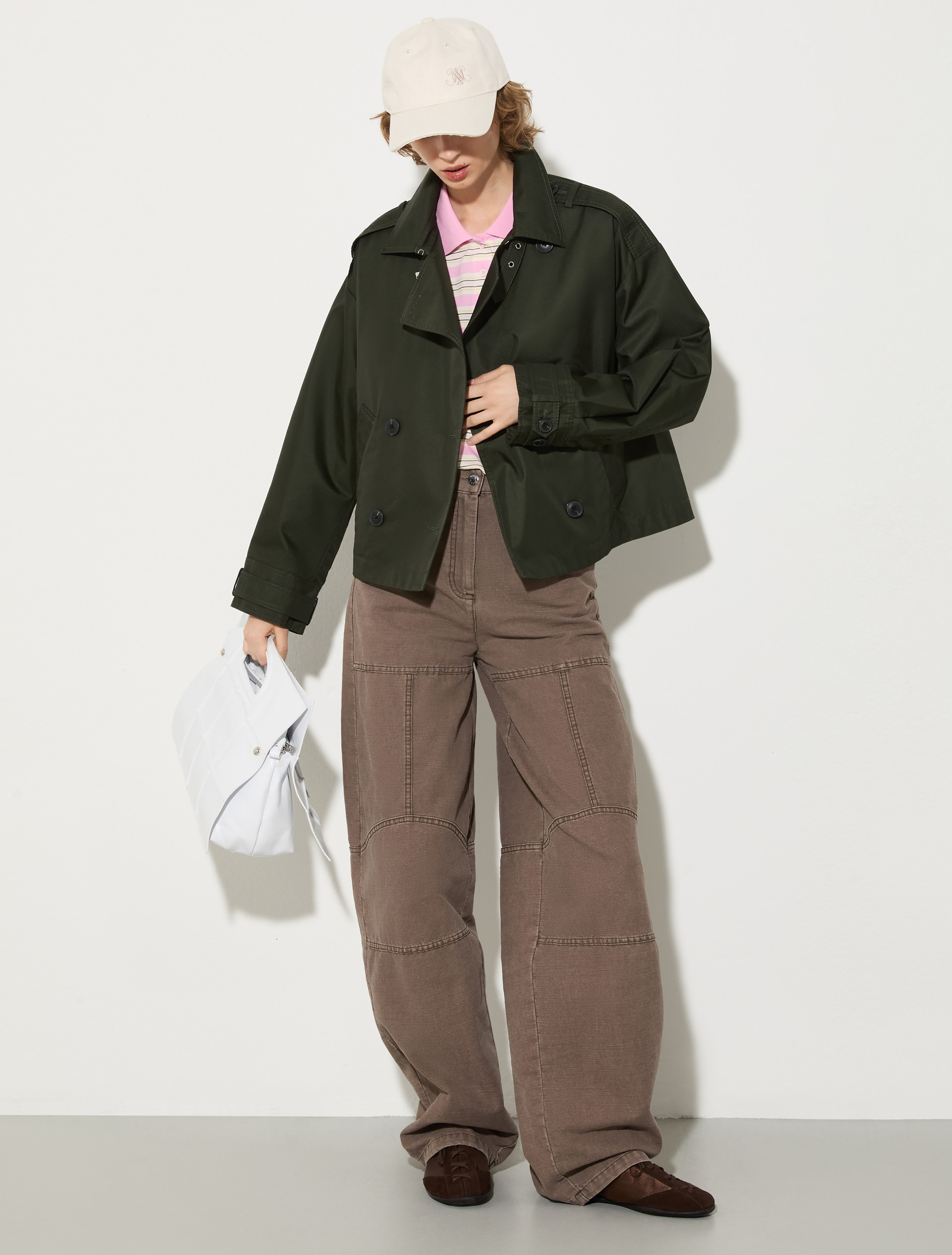 Cropped gabardine trench coat - BEIGE - MAX&Co. - 4