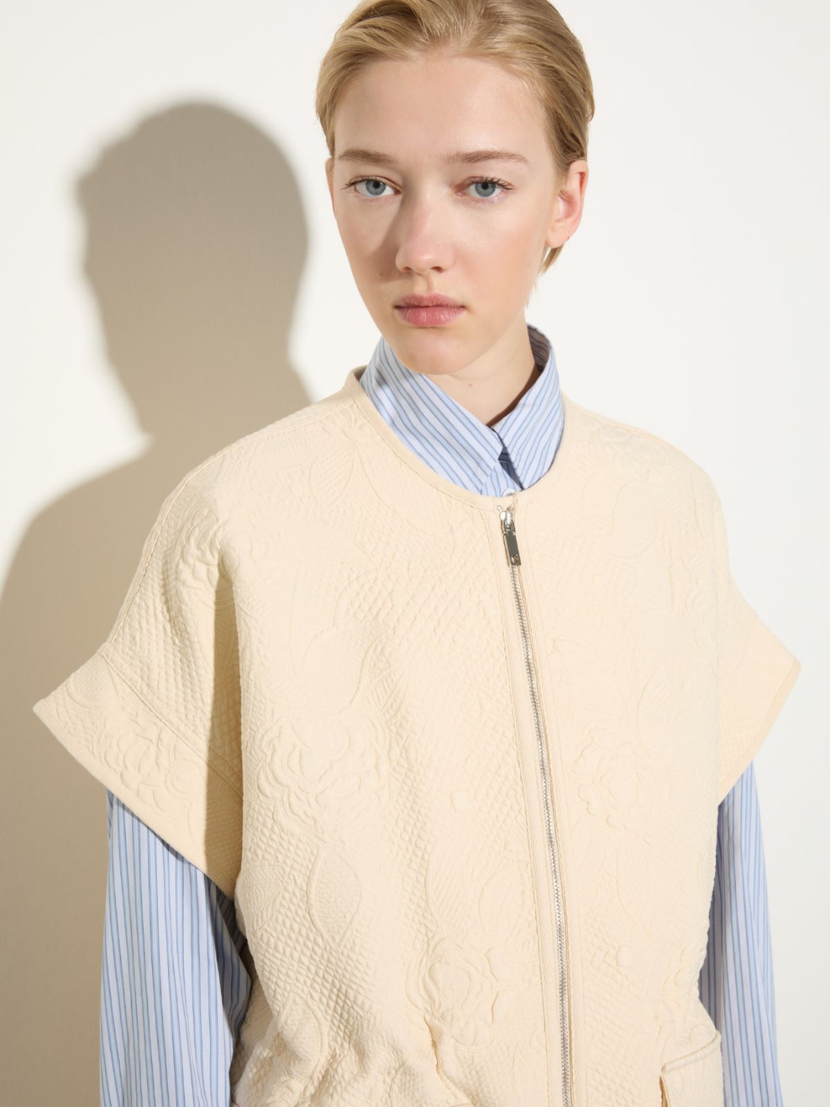 Matelassé fabric jacket - MILK - MAX&Co.