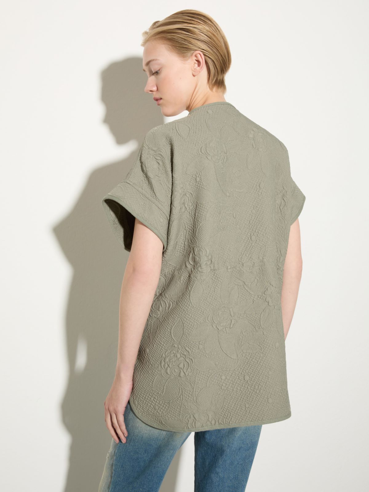 Matelassé fabric jacket - SAGE - MAX&Co.