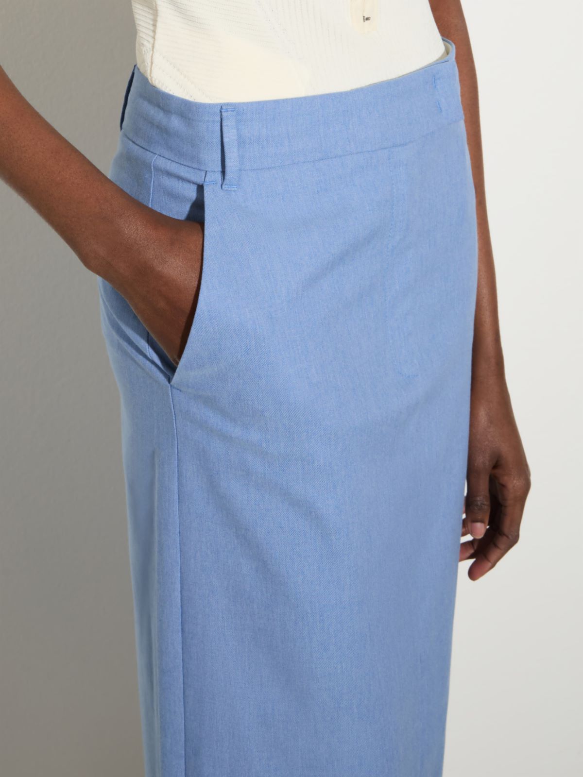 Gabardine column skirt, avio | MAX&Co. Gabardine column skirt - AVIO - MAX&Co. - 3