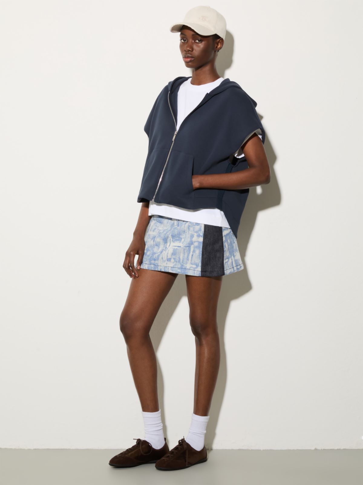 Jacquard fabric mini skirt - BLUE JEANS - MAX&Co. - 4