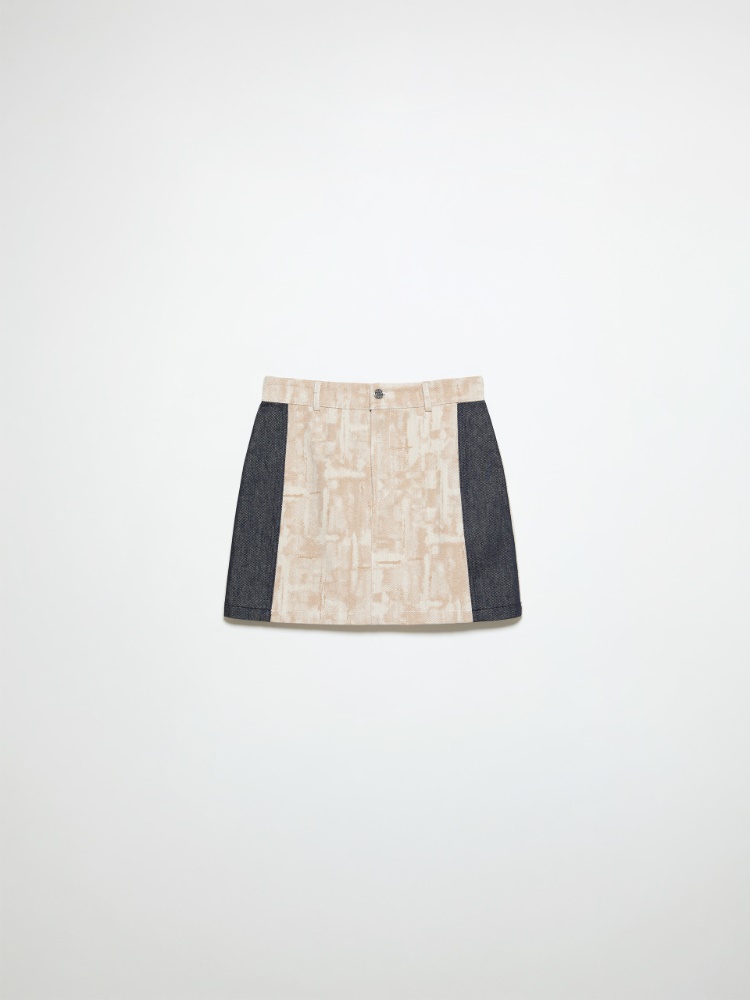 Minigonna in tessuto jacquard - BEIGE - MAX&Co.