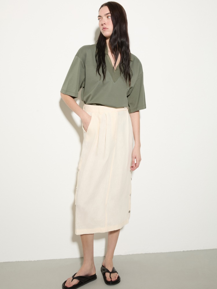 Pure linen midi skirt - MAX&Co.