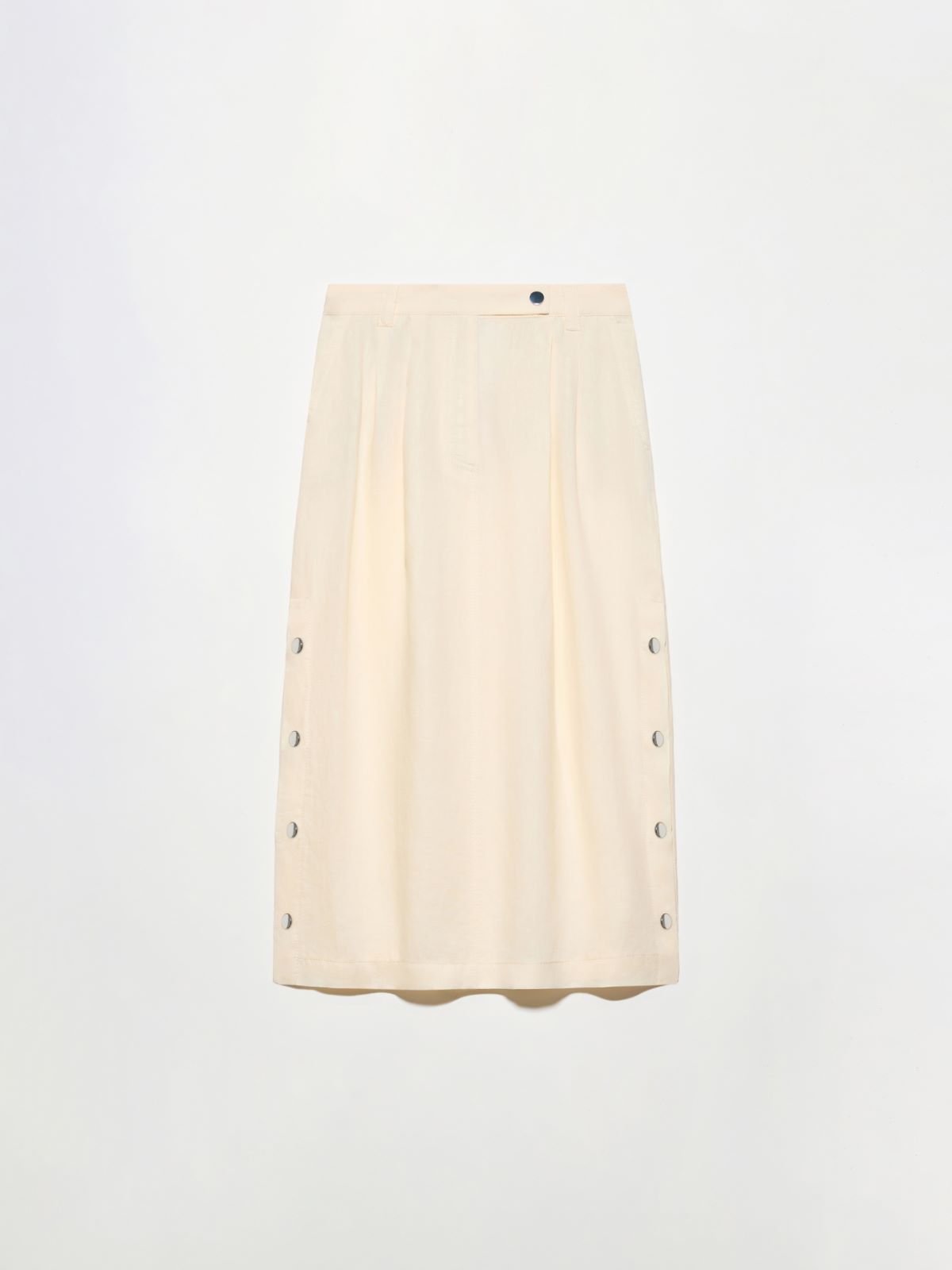 Pure linen midi skirt - MILK - MAX&Co.