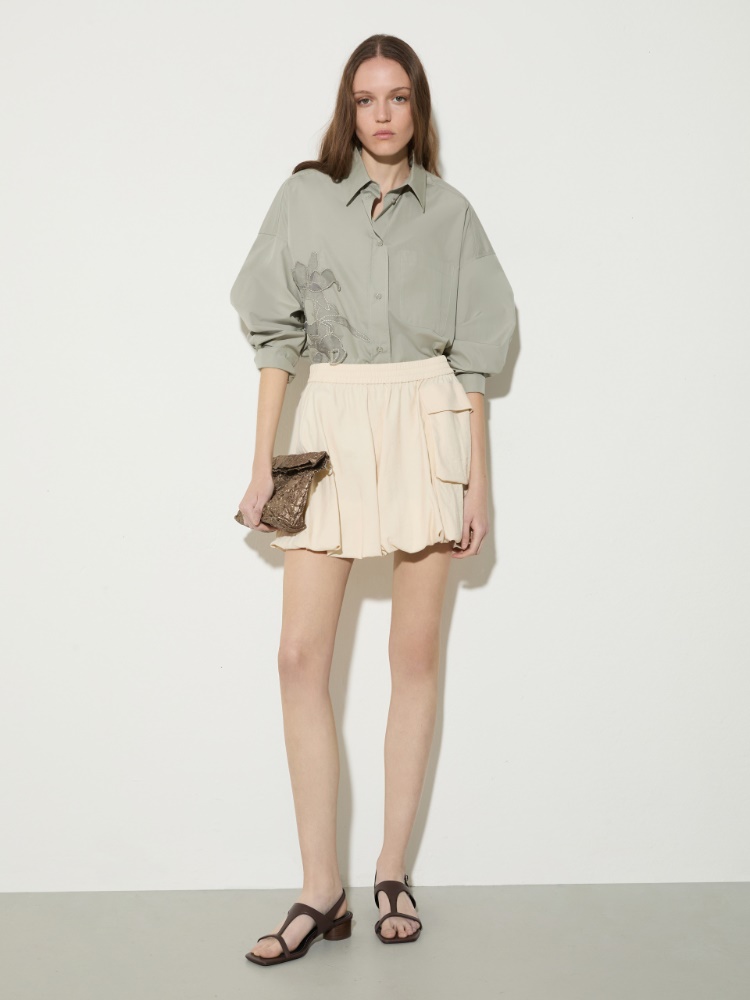 Minigonna balloon in nylon fluido - MAX&Co. - 4