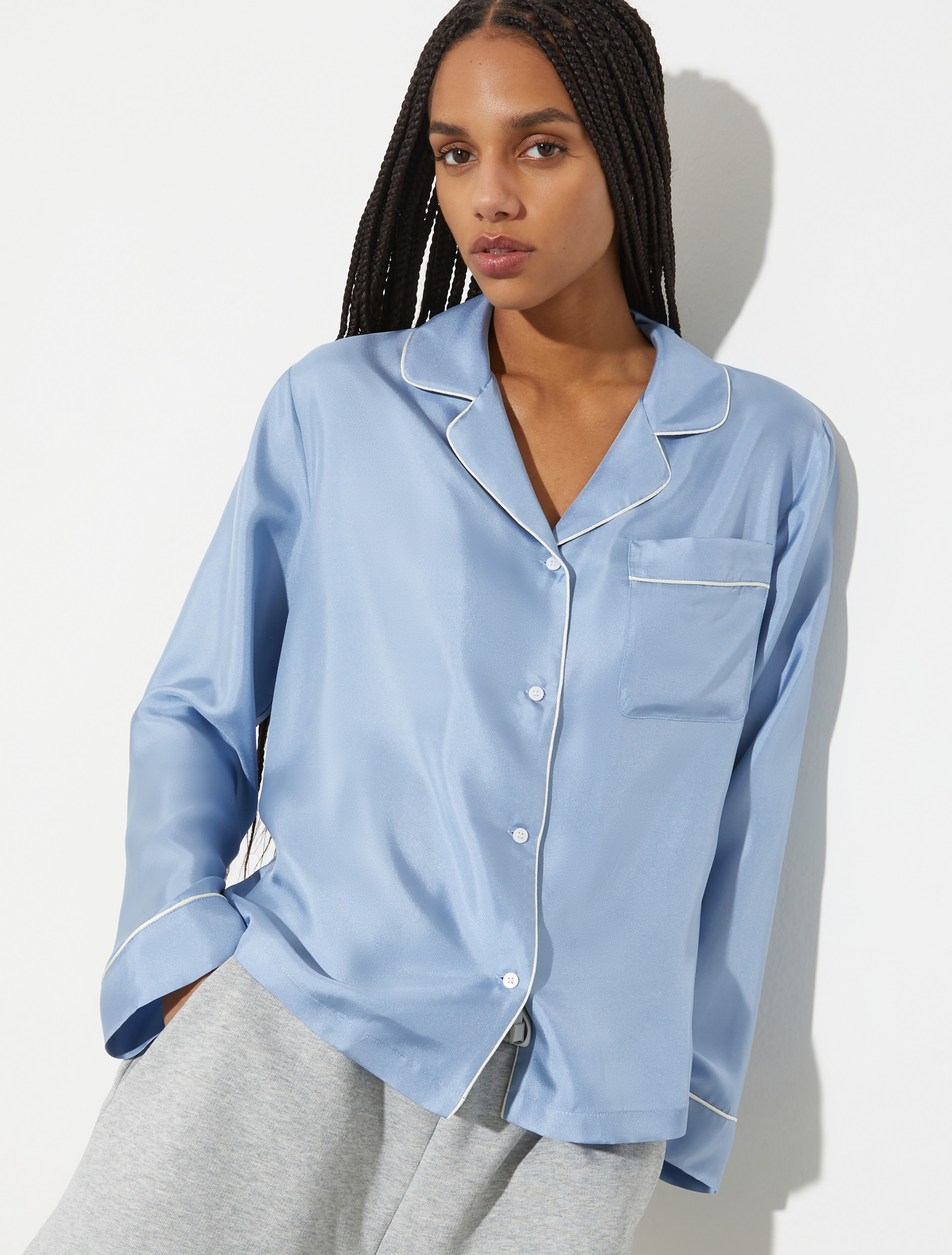 P. Terzini &Co.llaboration silk shirt - LIGHT BLUE - MAX&Co. - 3